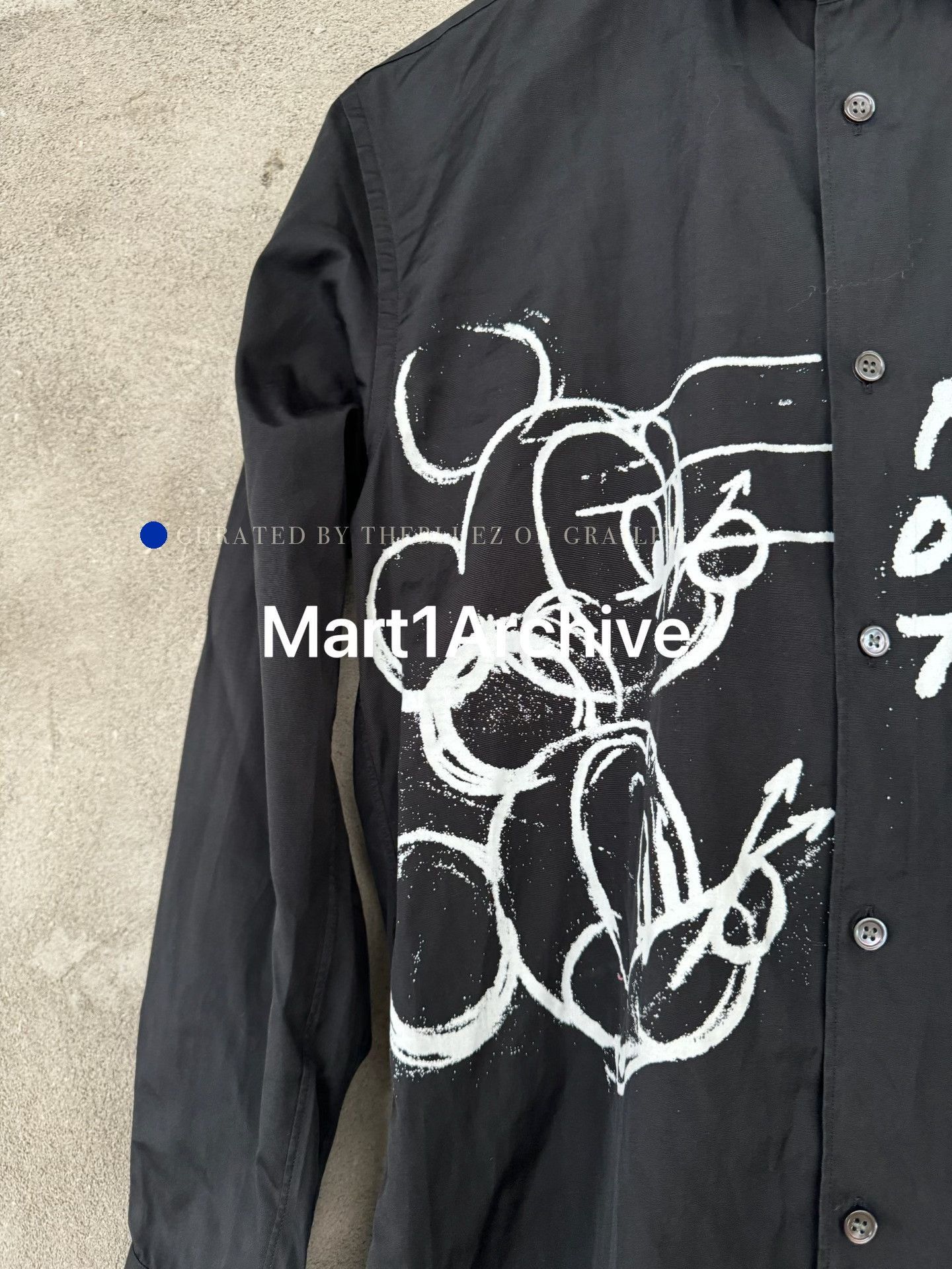 Comme des Garcons Black Long Sleeve Button-Up Shirt with Graphic Print Size US S / EU 44-46 / 1 - 5 Thumbnail