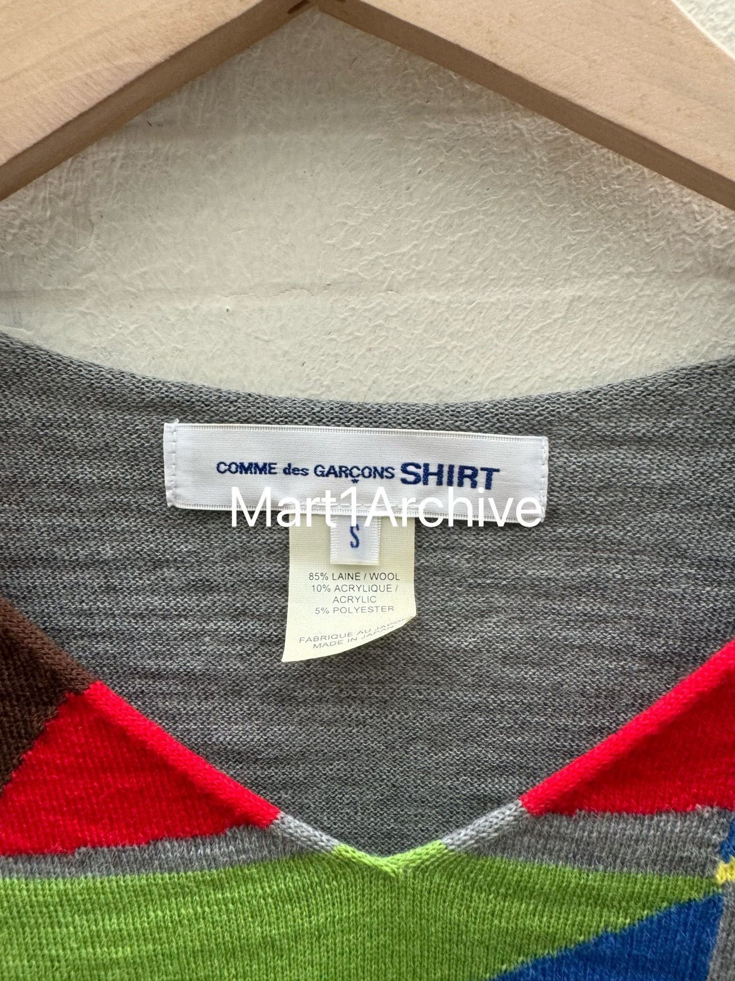 Comme des Garcons Multi Colored Geometric Long Sleeve Shirt Size US S / EU 44-46 / 1 - 5 Thumbnail
