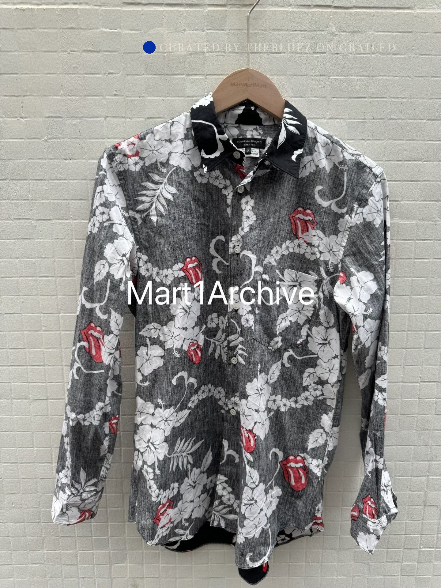 Comme des Garcons Floral & Tongue Print Long Sleeve Button-Up Shirt Size US XS / EU 42 / 0 - 2 Thumbnail