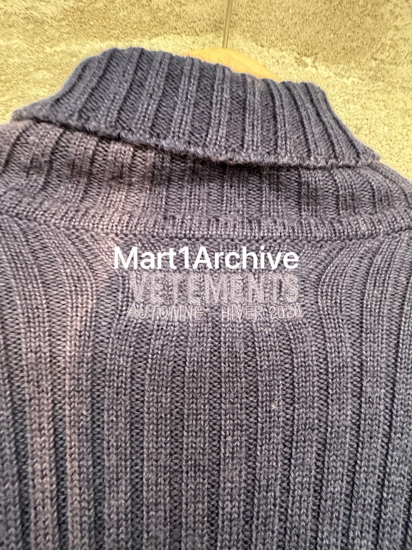 Vetements Blue Turtleneck Cable Knit Sweater with Fringe Hem Size US XS / EU 42 / 0 - 5 Thumbnail