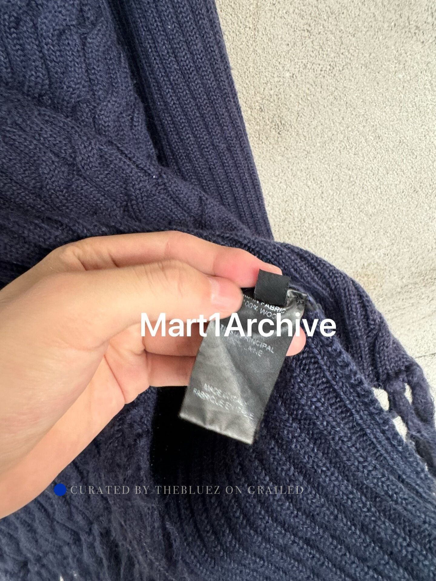 Vetements Blue Turtleneck Cable Knit Sweater with Fringe Hem Size US XS / EU 42 / 0 - 7 Thumbnail
