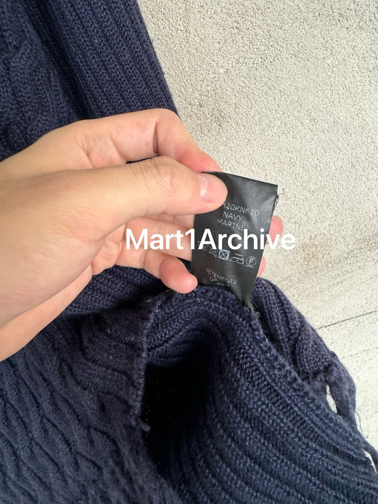 Vetements Blue Turtleneck Cable Knit Sweater with Fringe Hem Size US XS / EU 42 / 0 - 9 Thumbnail