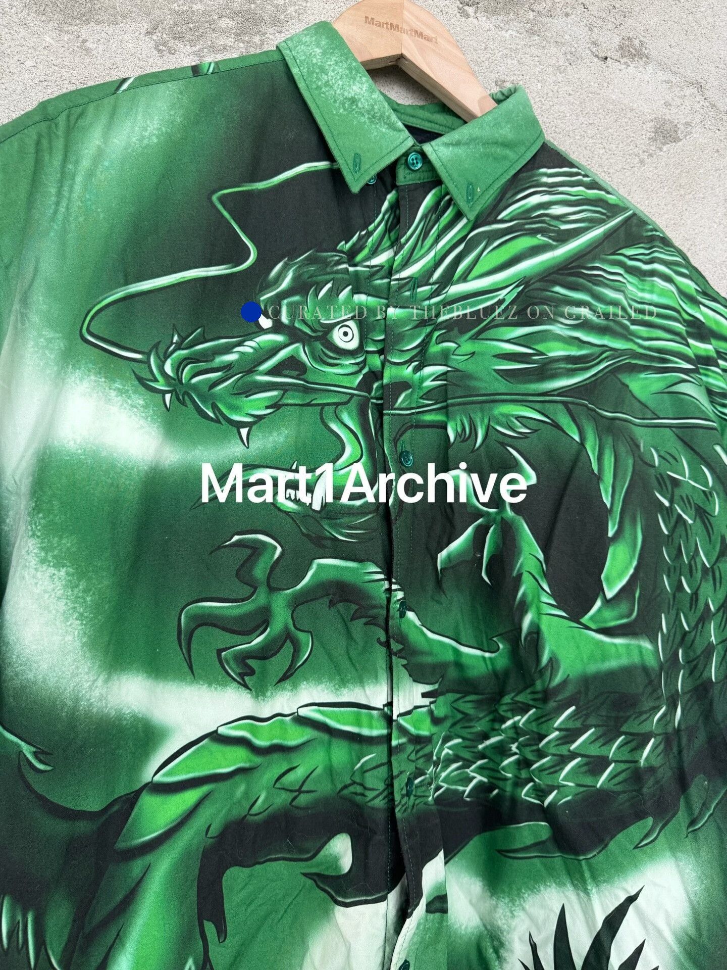 Balenciaga Green Dragon Print Short Sleeve Button-Up Shirt Size US S / EU 44-46 / 1 - 4 Thumbnail