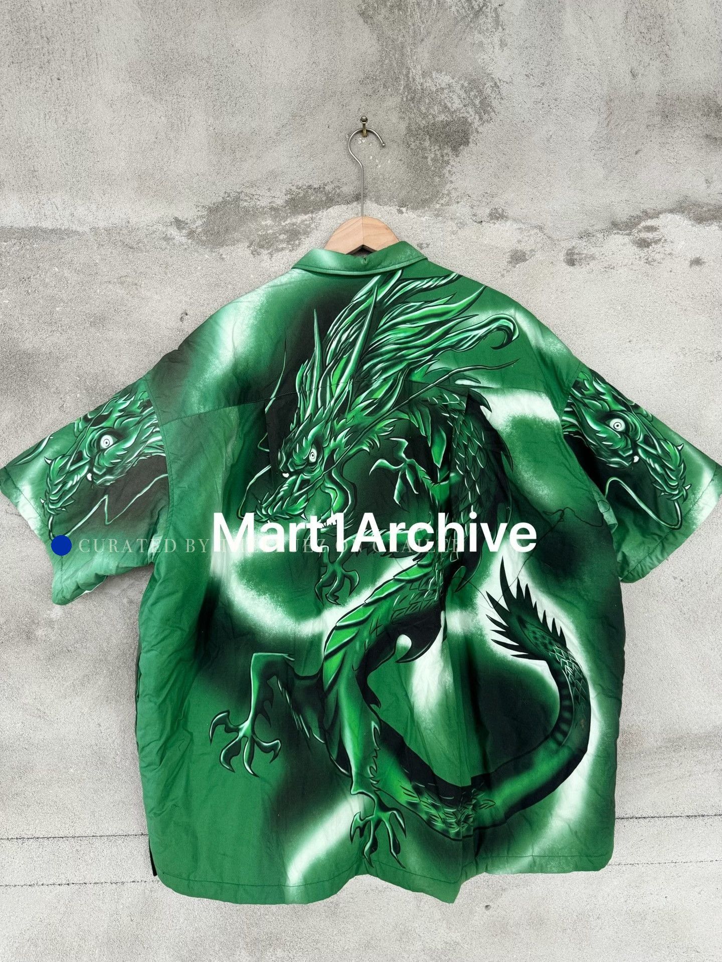 Balenciaga Green Dragon Print Short Sleeve Button-Up Shirt Size US S / EU 44-46 / 1 - 3 Thumbnail