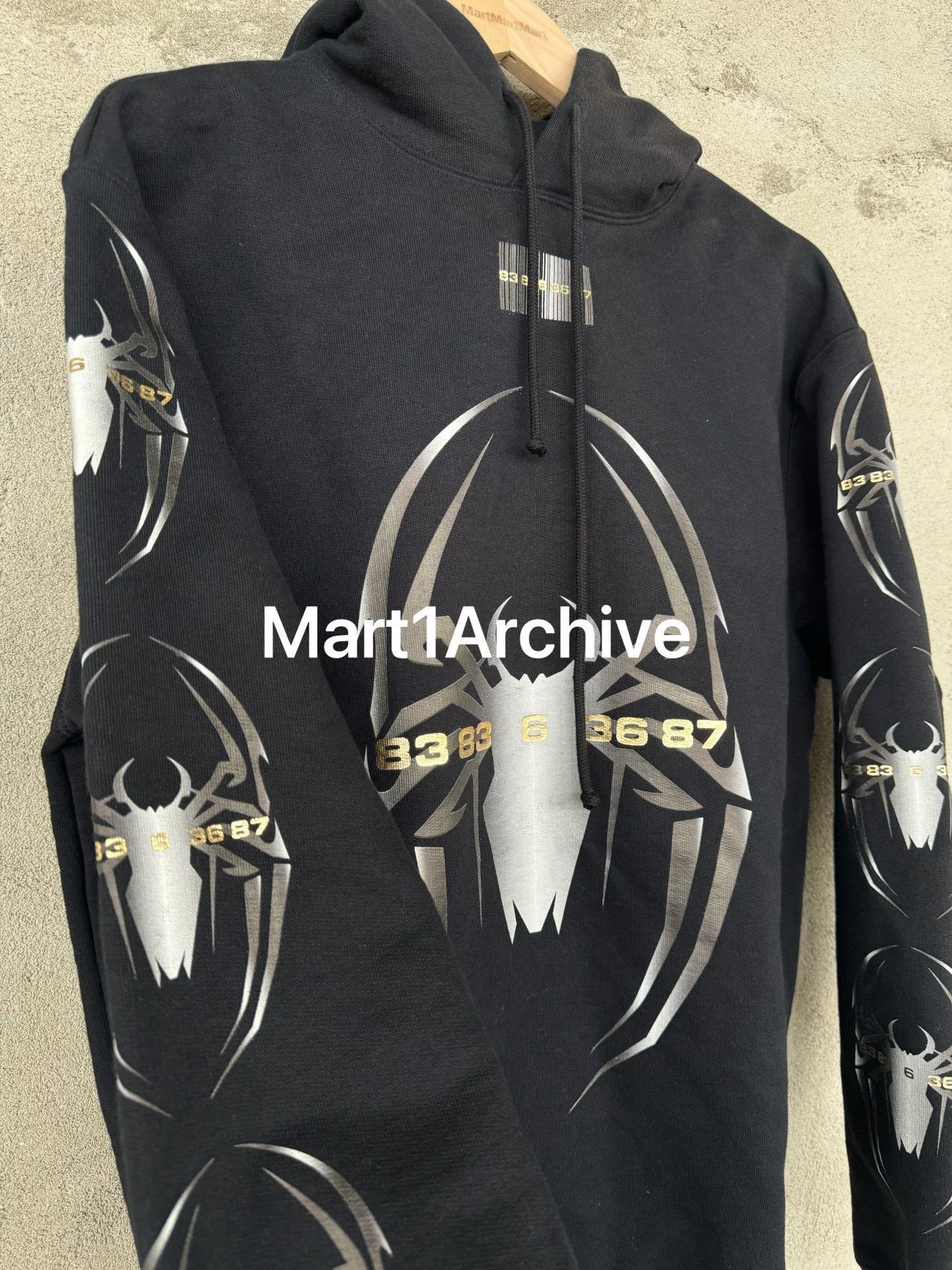 VTMNTS Black Graphic Print Hoodie with Drawstring Hood Size US XS / EU 42 / 0 - 4 Thumbnail