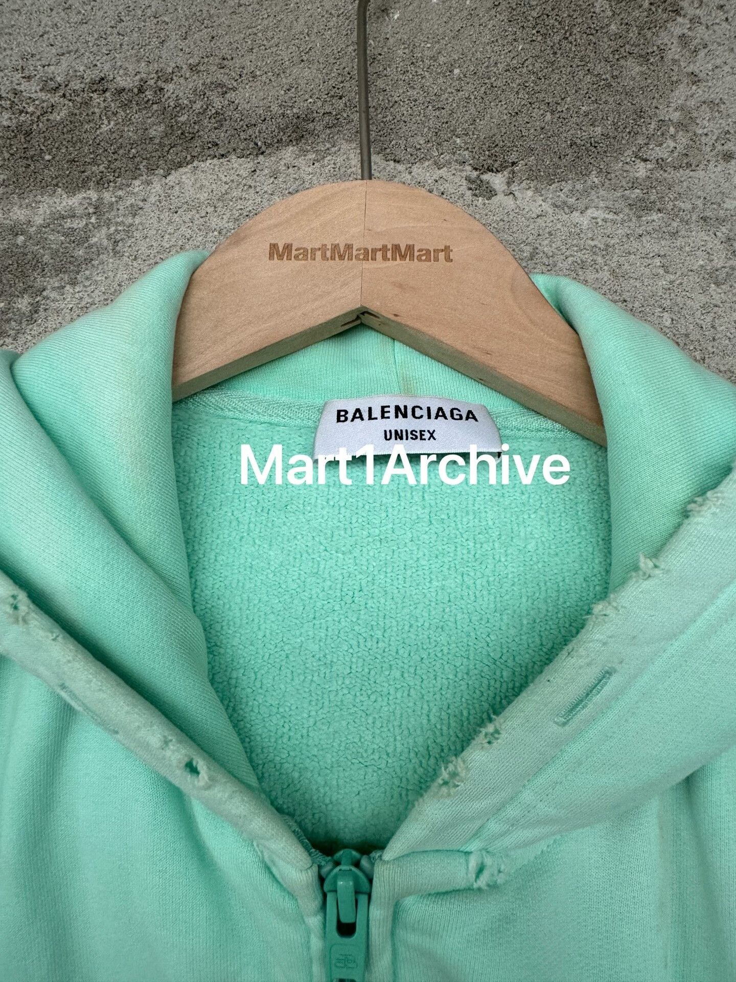 Balenciaga Green Zip-Up Hoodie with Front Pocket, Size M Size US M / EU 48-50 / 2 - 5 Thumbnail
