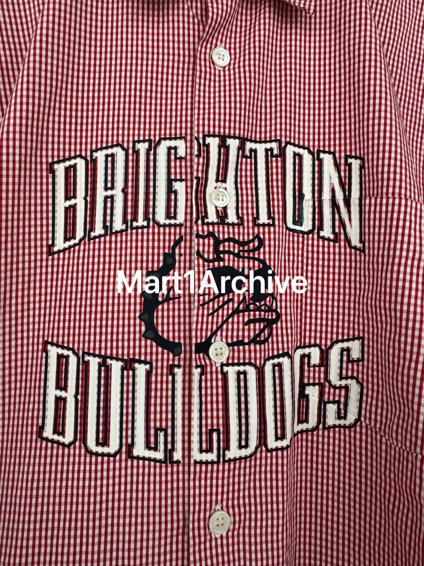 Junya Watanabe Red Gingham 'Brighton Bulldogs' Button-Up Shirt Size US M / EU 48-50 / 2 - 5 Thumbnail