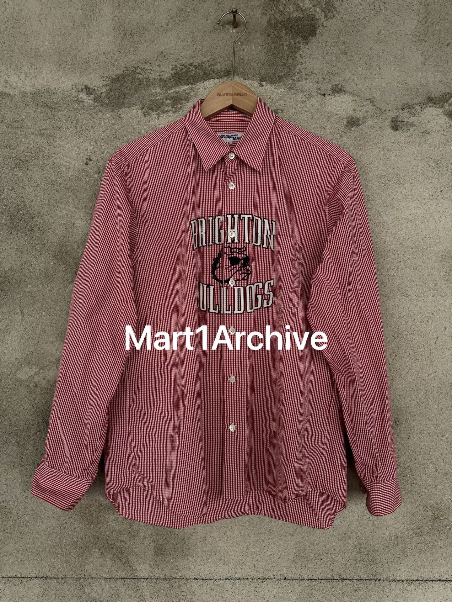 Junya Watanabe Red Gingham 'Brighton Bulldogs' Button-Up Shirt Size US M / EU 48-50 / 2 - 2 Thumbnail
