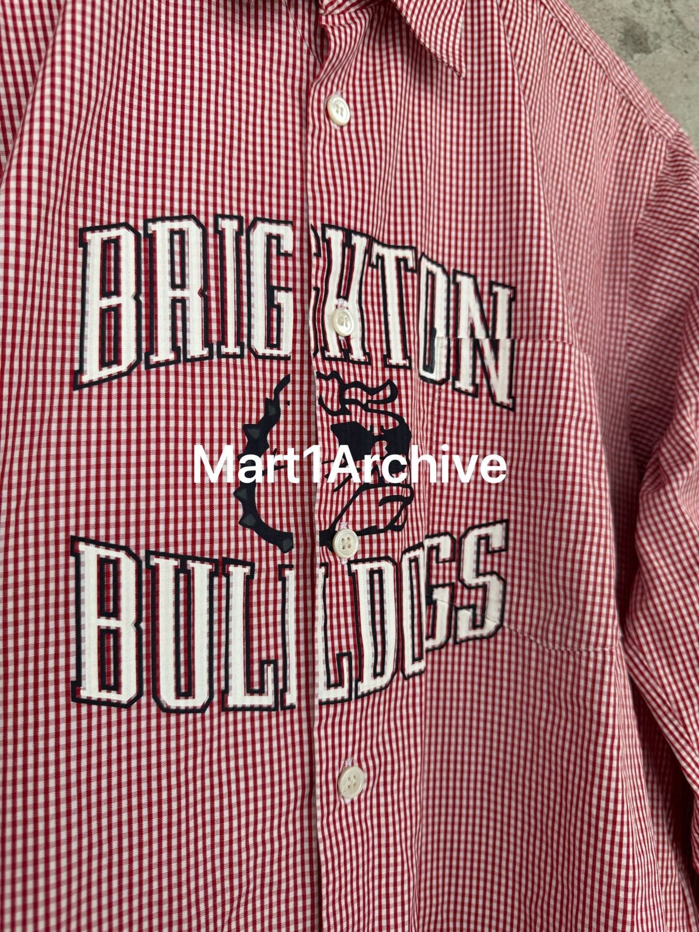 Junya Watanabe Red Gingham 'Brighton Bulldogs' Button-Up Shirt Size US M / EU 48-50 / 2 - 4 Thumbnail