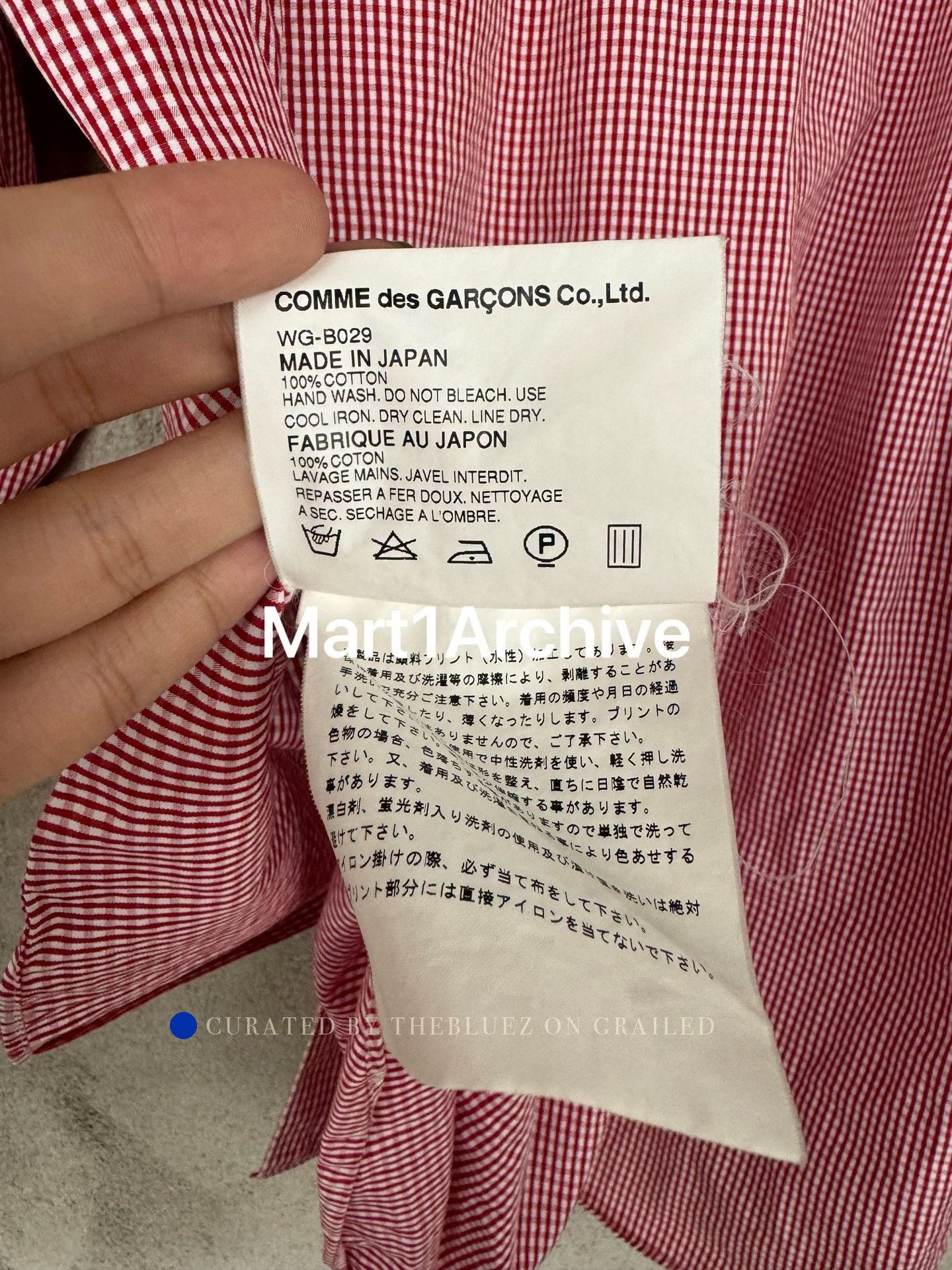Junya Watanabe Red Gingham 'Brighton Bulldogs' Button-Up Shirt Size US M / EU 48-50 / 2 - 8 Thumbnail