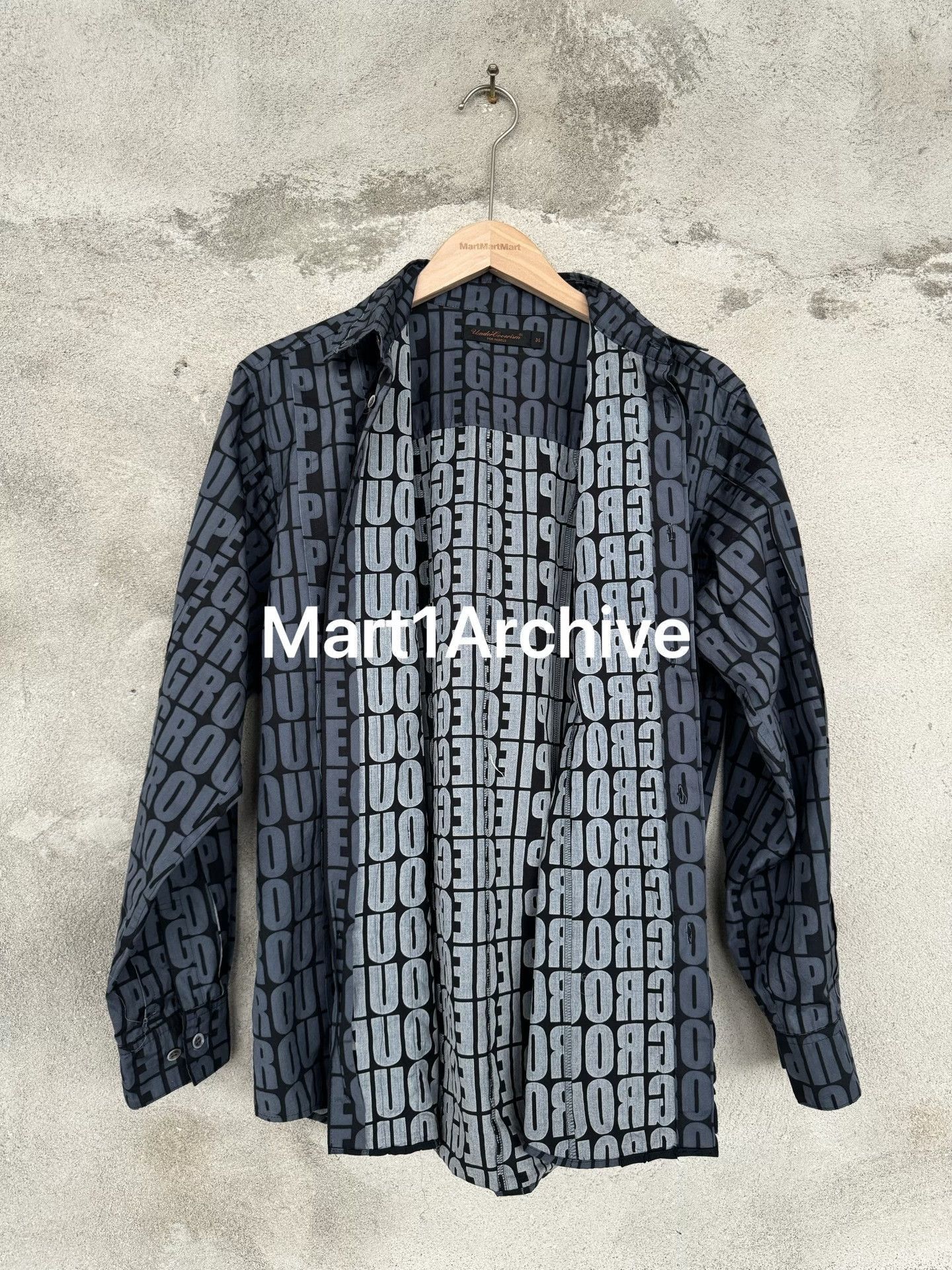 Undercover Black Letter Pattern Long Sleeve Button-Up Shirt Size US M / EU 48-50 / 2 - 5 Thumbnail