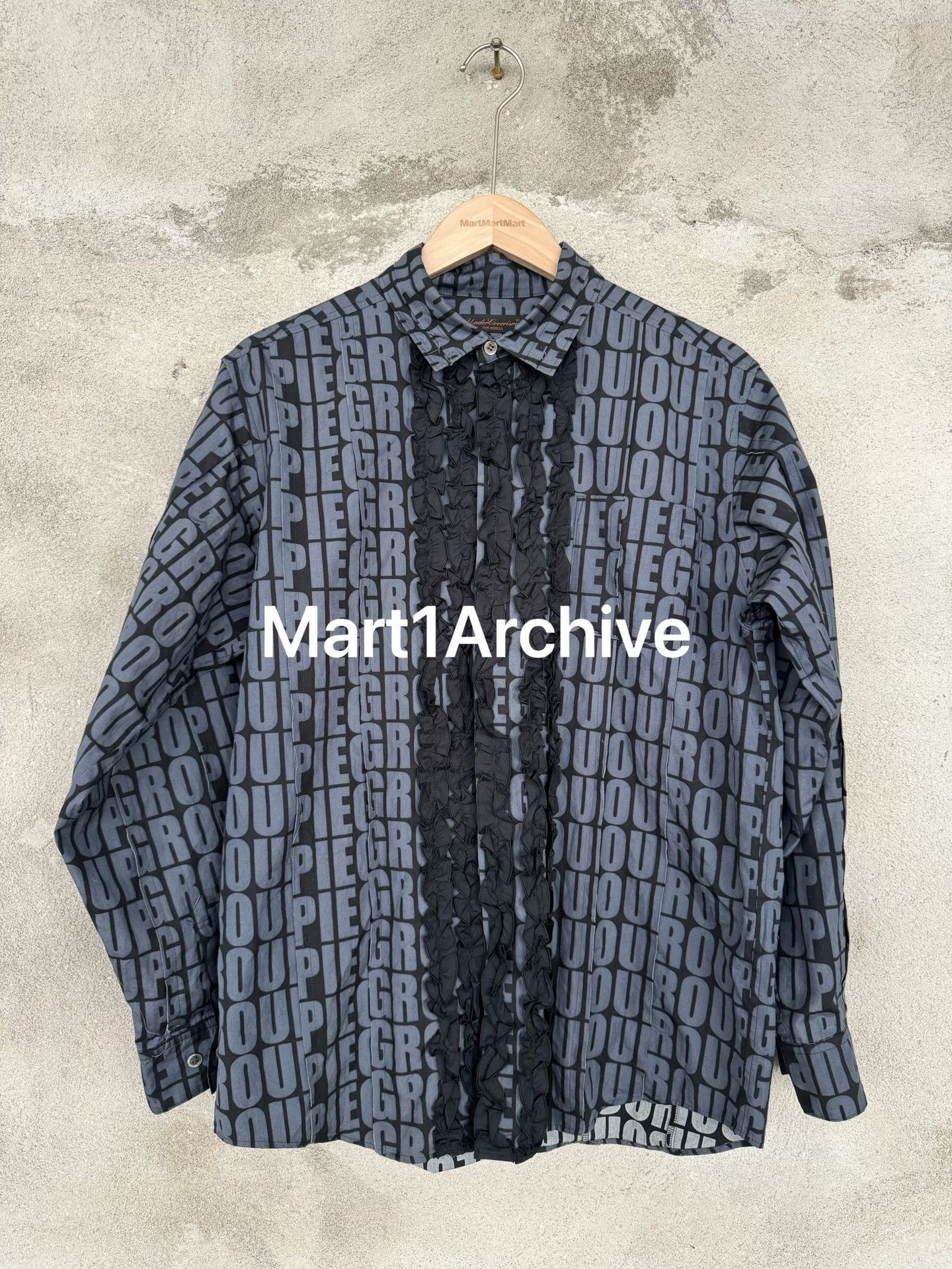Undercover Black Letter Pattern Long Sleeve Button-Up Shirt Size US M / EU 48-50 / 2 - 2 Thumbnail