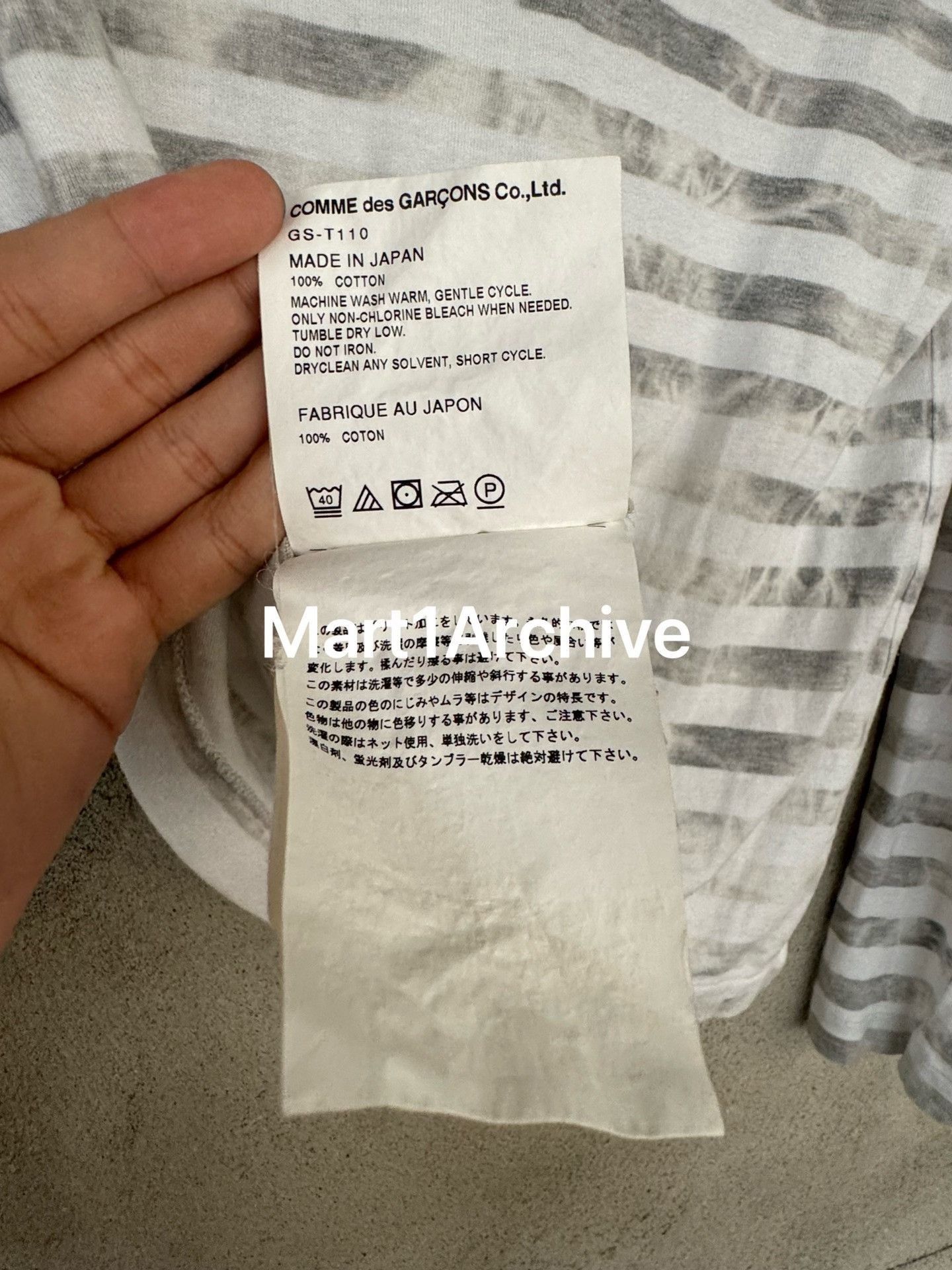 Comme des Garcons Striped Long Sleeve Shirt with 'Wear Your Freedom' Print Size US XS / EU 42 / 0 - 8 Thumbnail