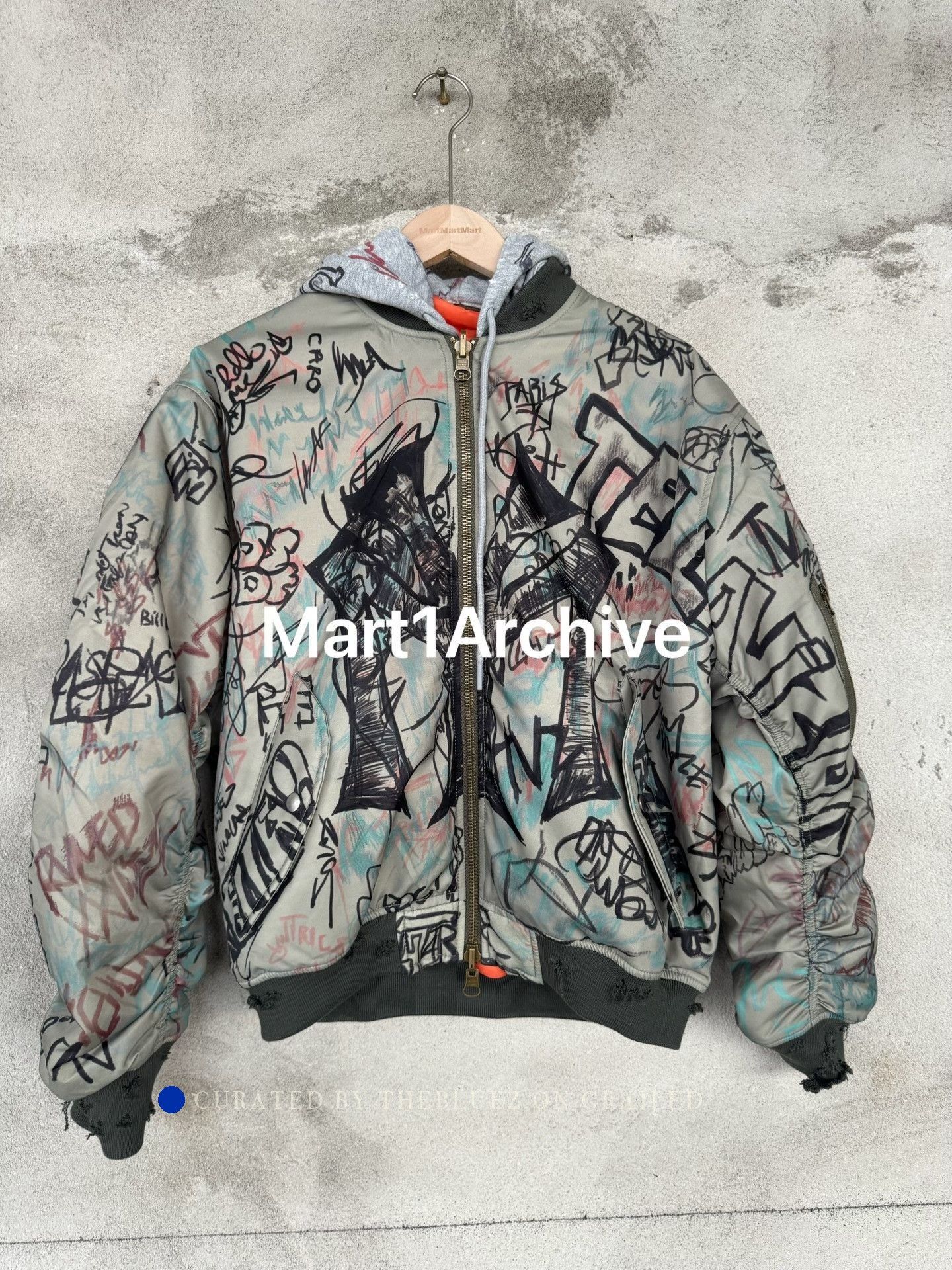 Mowalola Multi Graffiti Print Hooded Bomber Jacket S Size US S / EU 44-46 / 1 - 2 Thumbnail
