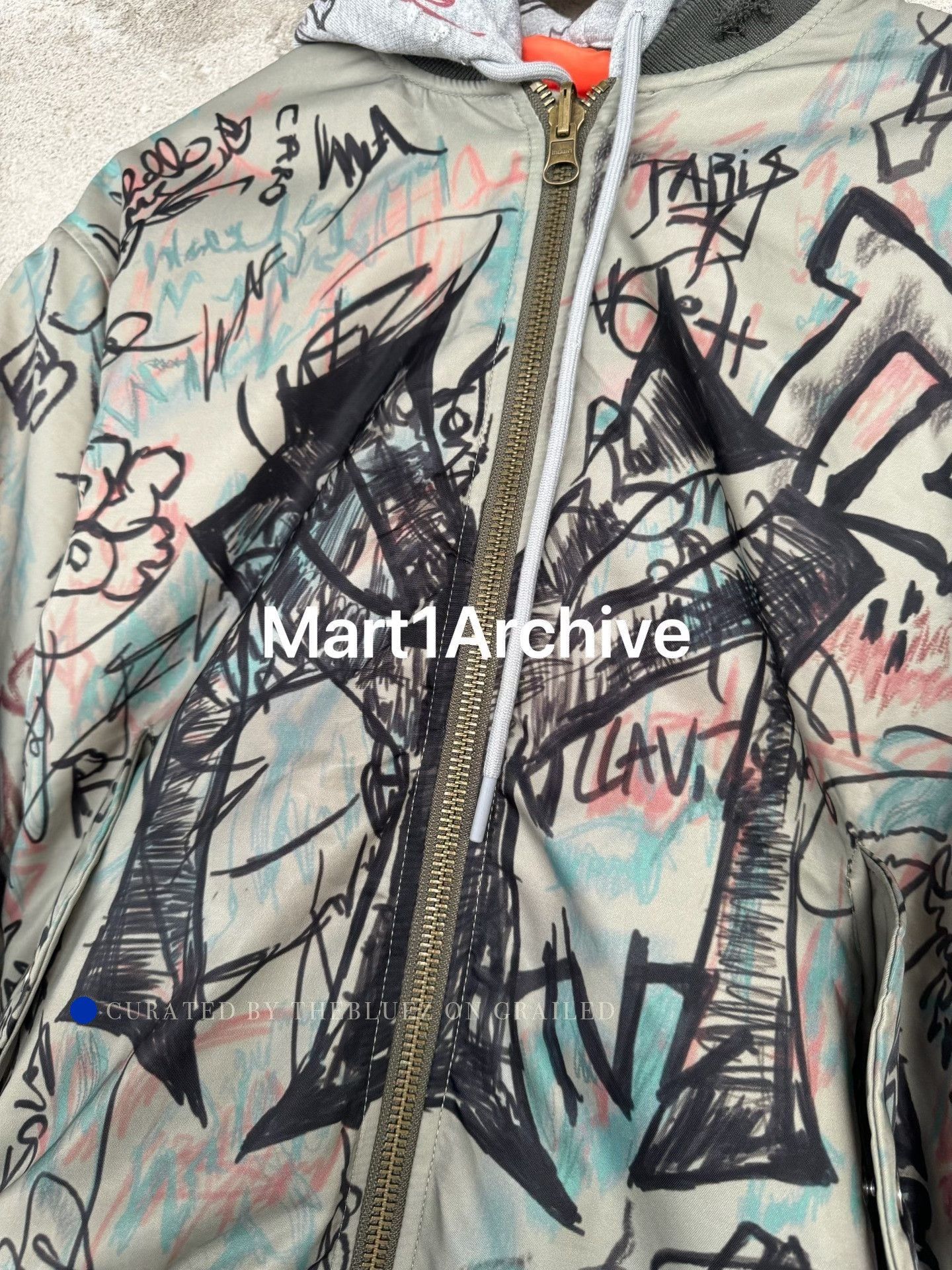 Mowalola Multi Graffiti Print Hooded Bomber Jacket S Size US S / EU 44-46 / 1 - 6 Thumbnail