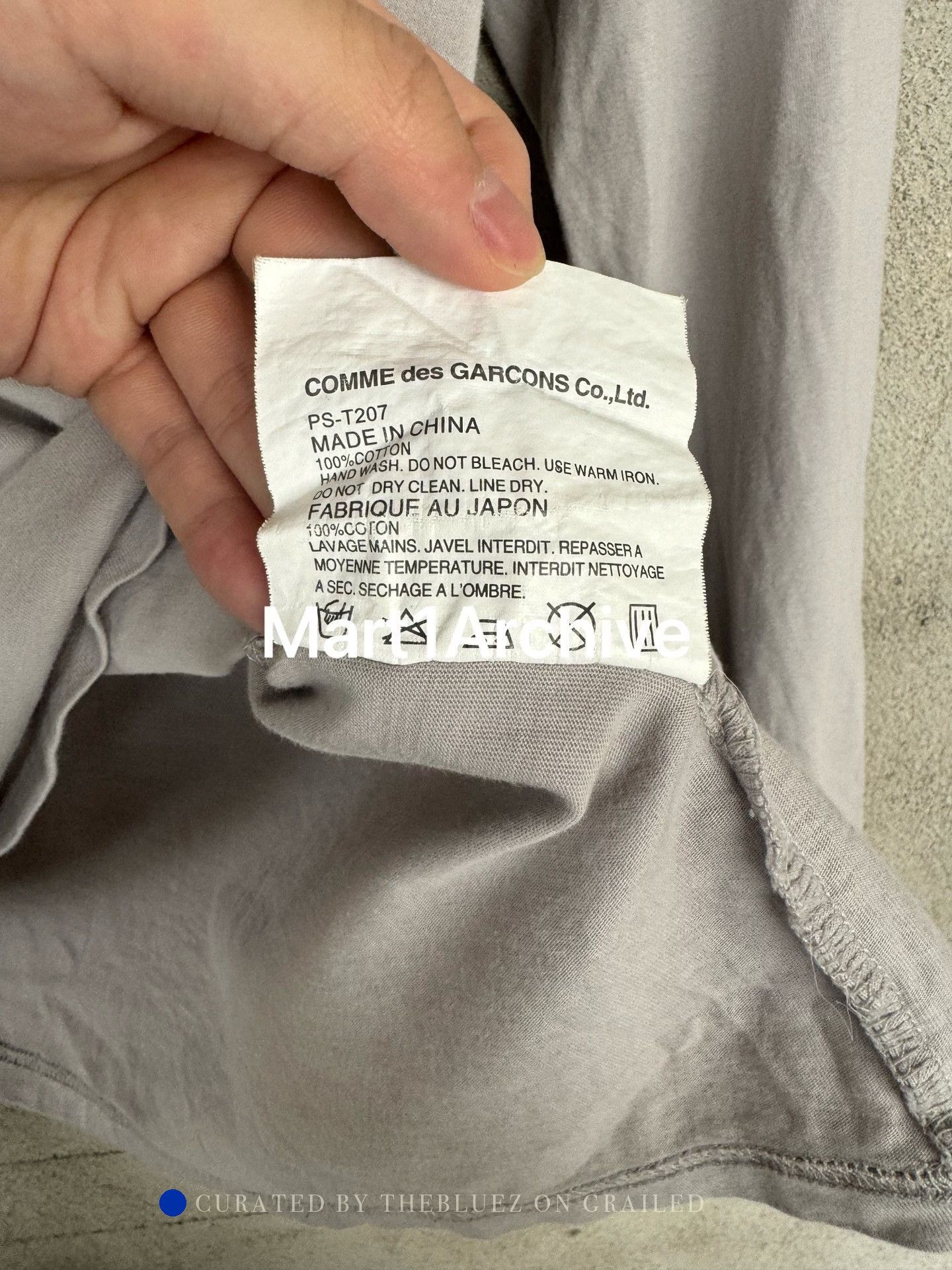 Comme des Garcons Gray Long Sleeve Mona Lisa Popsicle Graphic Tee Size US L / EU 52-54 / 3 - 7 Thumbnail