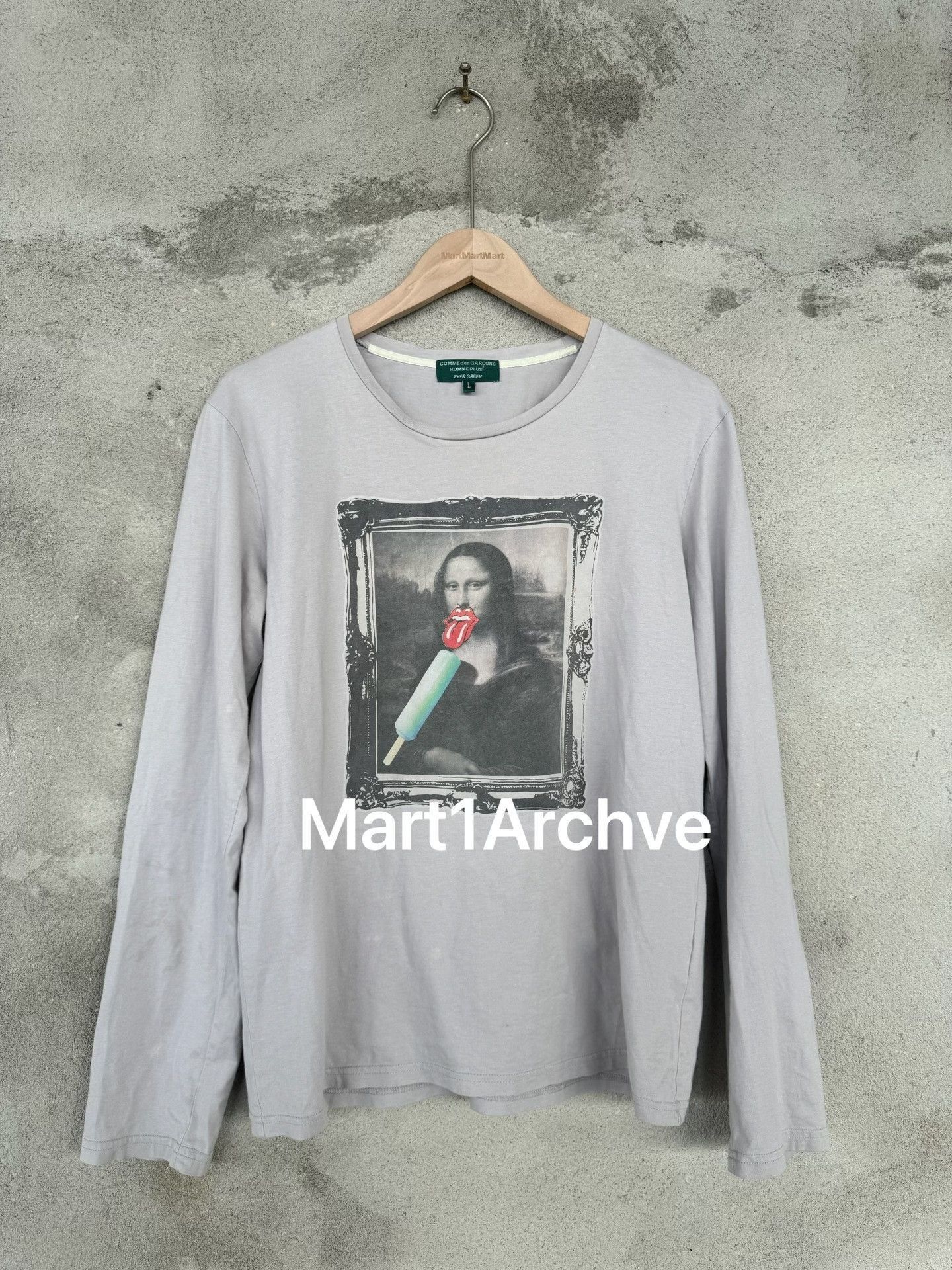 Comme des Garcons Gray Long Sleeve Mona Lisa Popsicle Graphic Tee Size US L / EU 52-54 / 3 - 2 Thumbnail