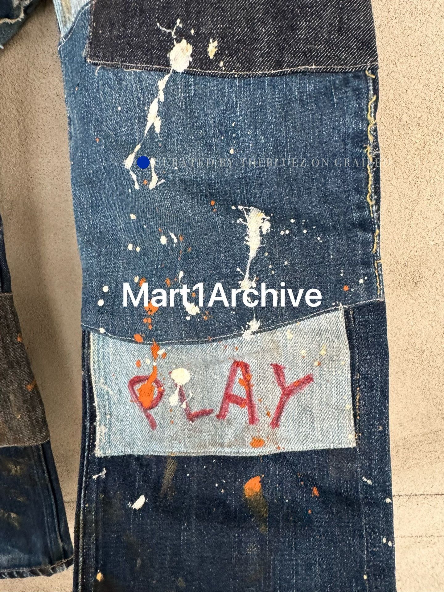Junya Watanabe Blue Denim Jeans with Paint Splatter and Patches Size US 32 / EU 48 - 7 Thumbnail