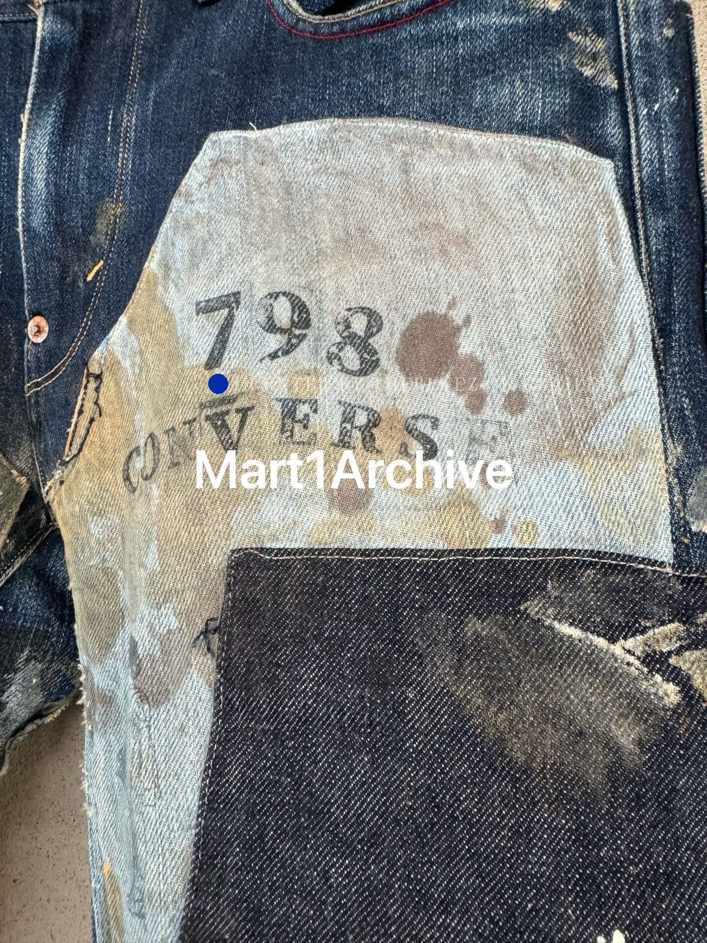 Junya Watanabe Blue Denim Jeans with Paint Splatter and Patches Size US 32 / EU 48 - 5 Thumbnail