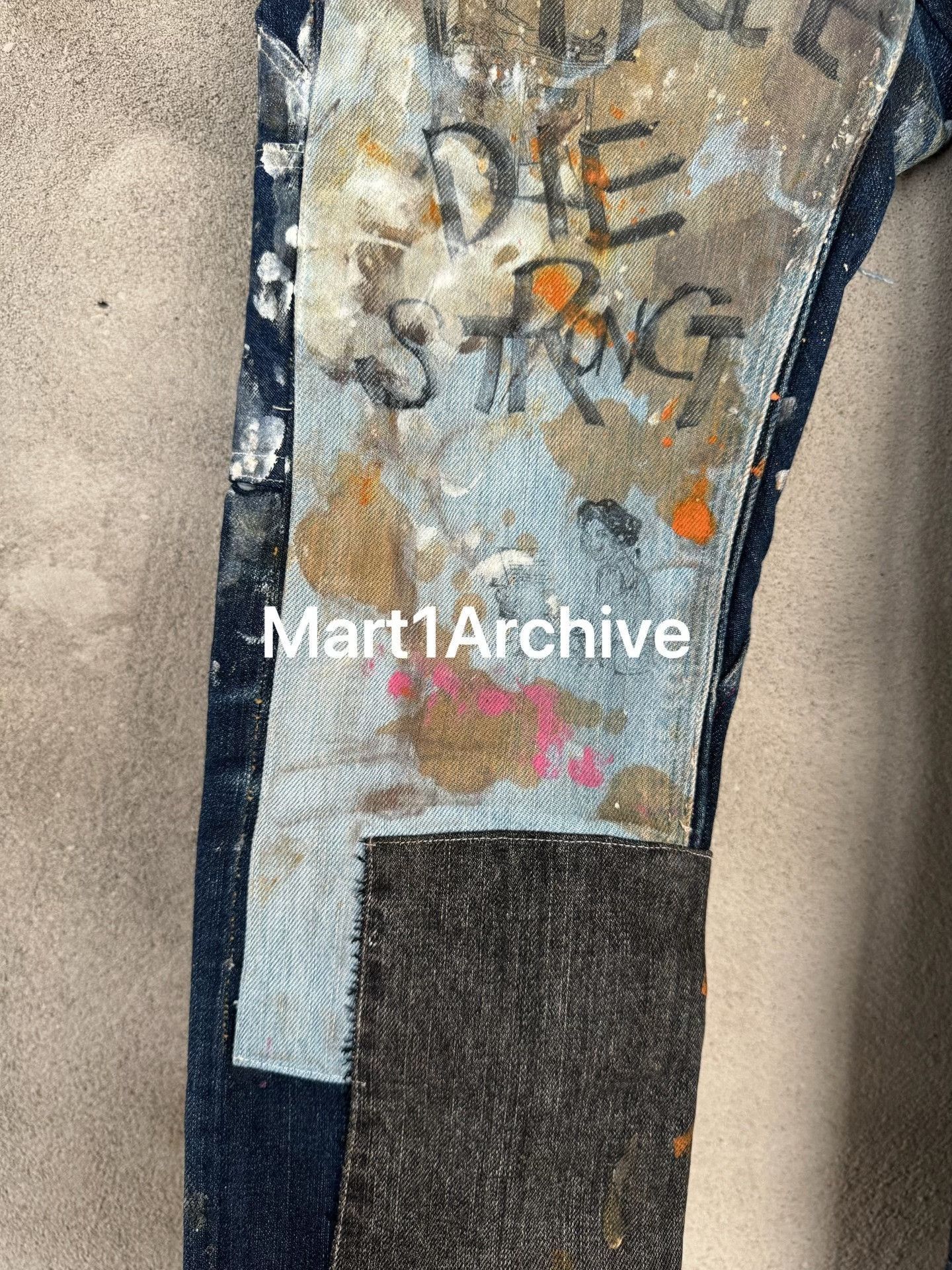 Junya Watanabe Blue Denim Jeans with Paint Splatter and Patches Size US 32 / EU 48 - 6 Thumbnail