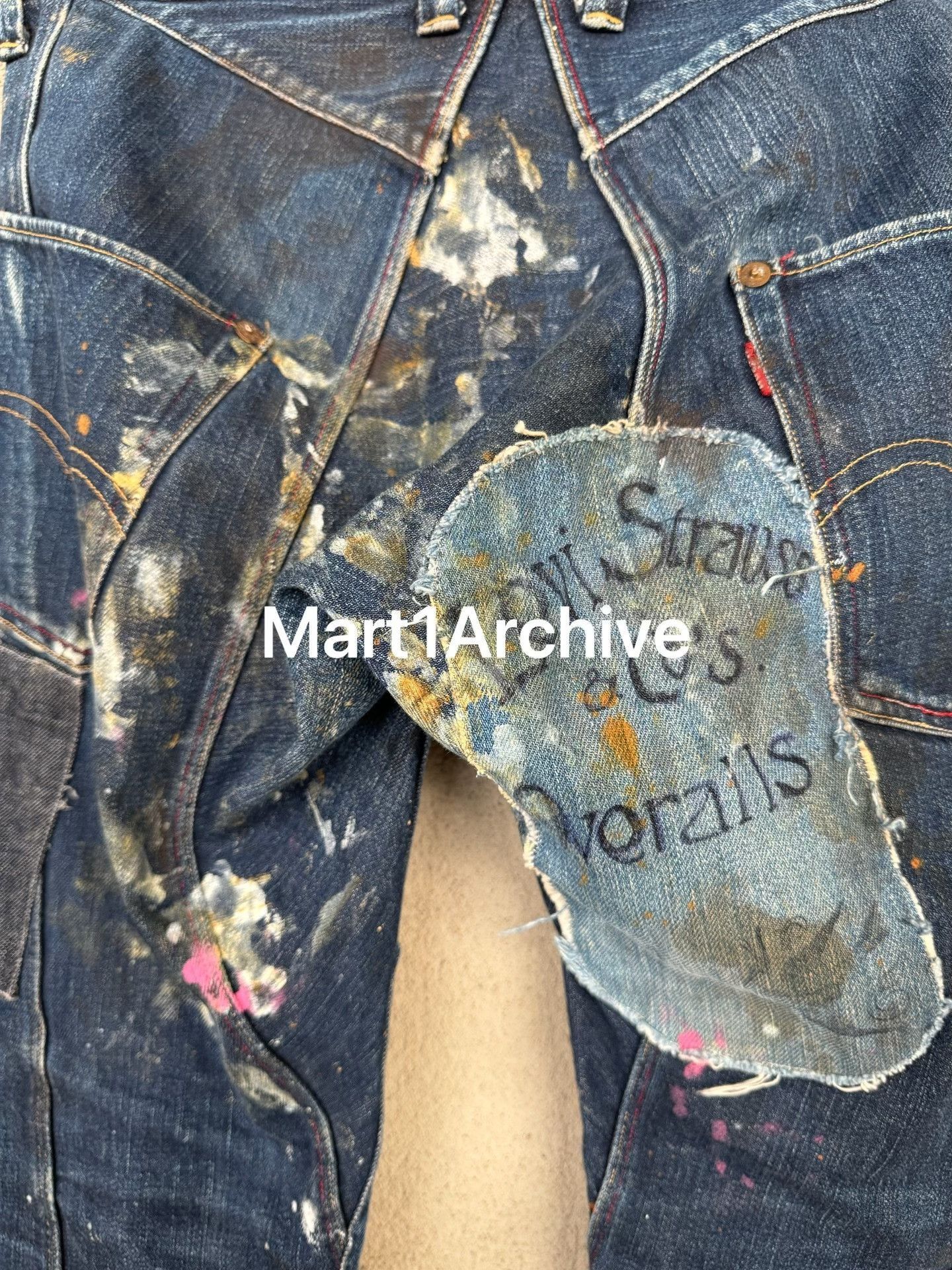 Junya Watanabe Blue Denim Jeans with Paint Splatter and Patches Size US 32 / EU 48 - 8 Thumbnail