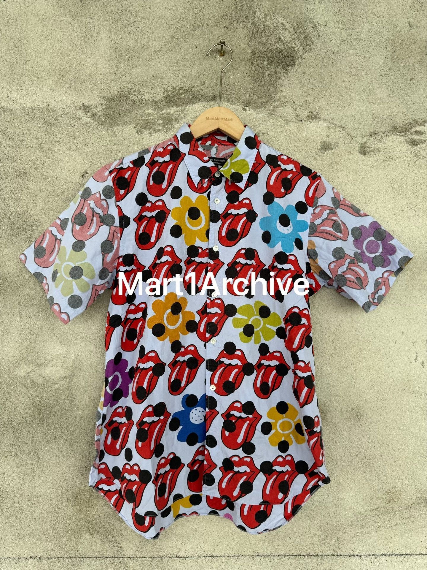 Comme des Garcons Multi Colored Lip and Flower Print Short Sleeve Shirt Size US S / EU 44-46 / 1 - 2 Thumbnail
