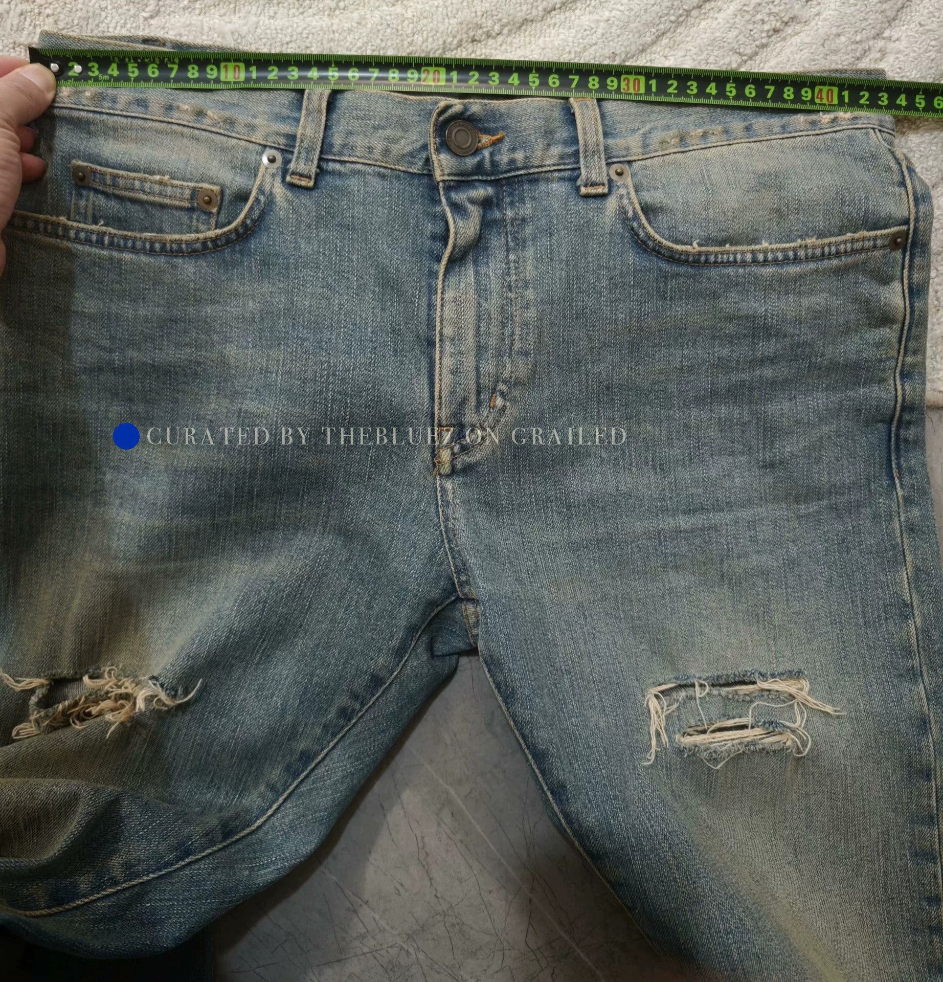Saint Laurent Paris Blue Distressed Denim Jeans Size 32 Size US 32 / EU 48 - 6 Thumbnail