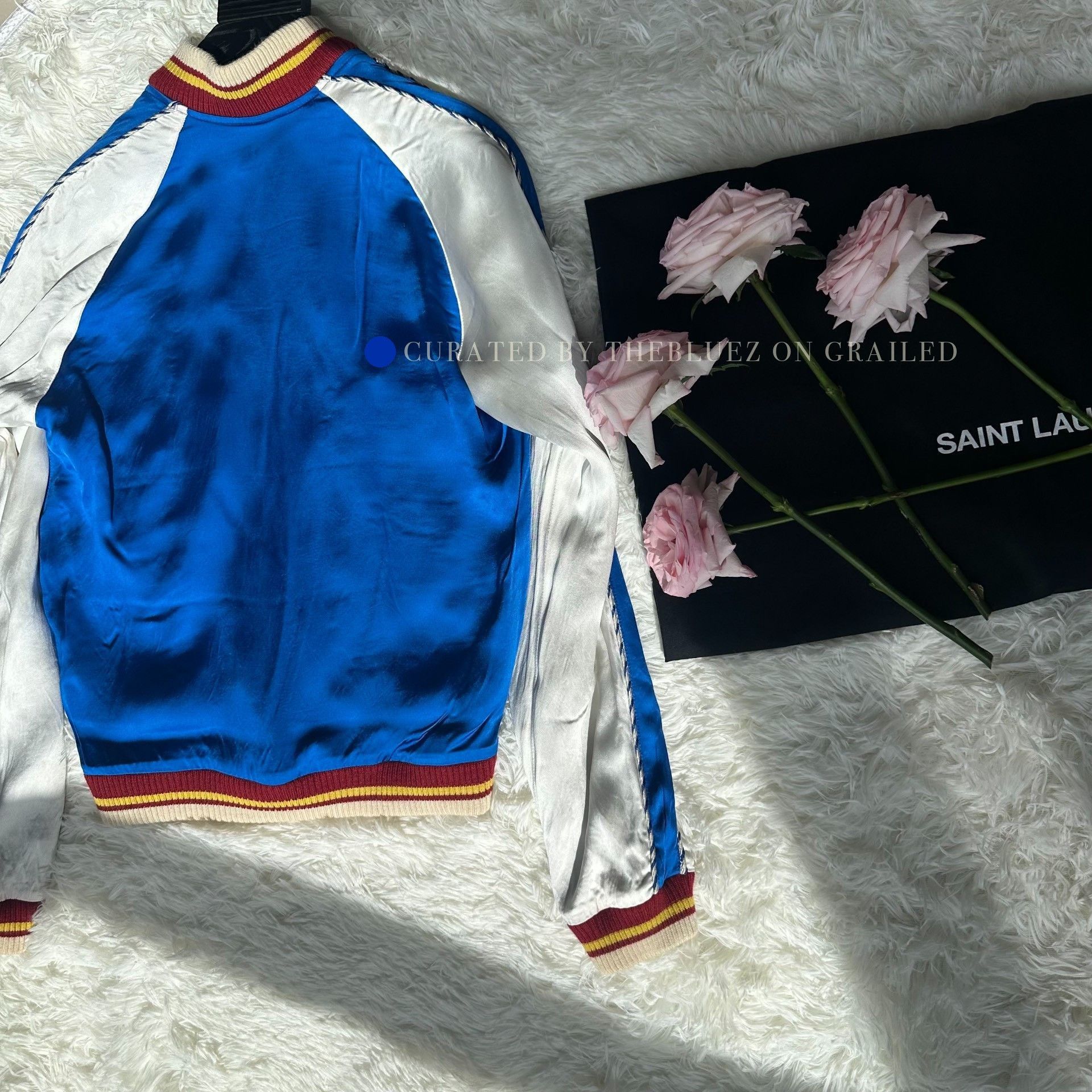 Saint Laurent Paris Multi-Color Satin Bomber Jacket Size US S / EU 44-46 / 1 - 3 Thumbnail