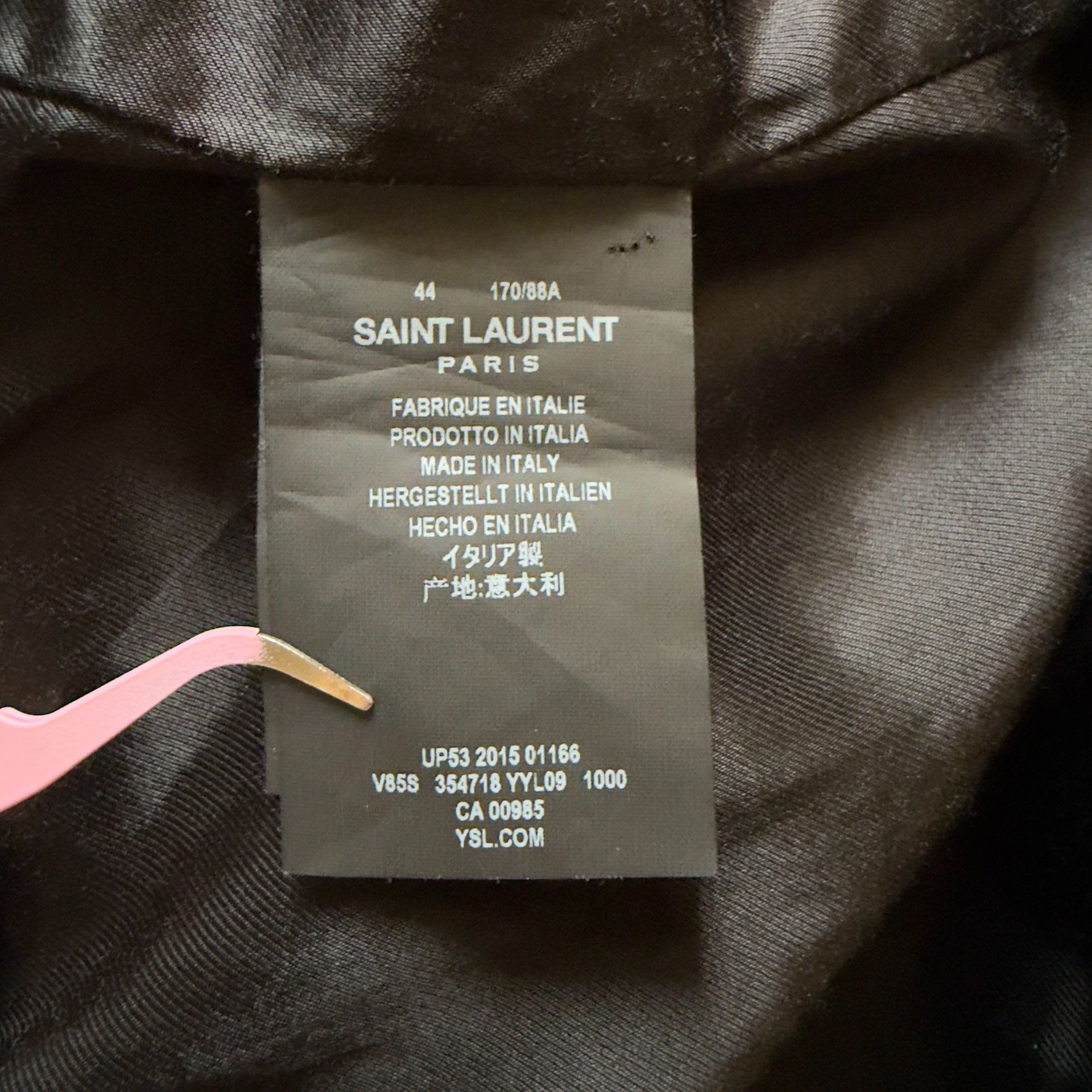 Saint Laurent Paris Black Varsity Bomber Jacket with Leather Sleeves Size US S / EU 44-46 / 1 - 5 Thumbnail
