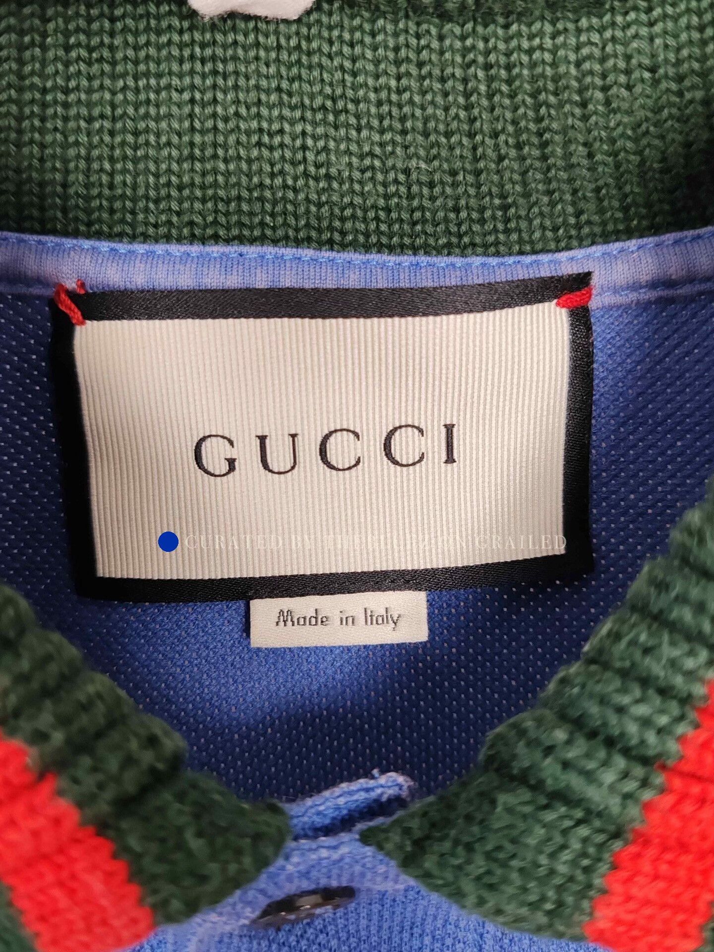 Gucci Blue Polo Shirt with Striped Collar Size US S / EU 44-46 / 1 - 4 Thumbnail