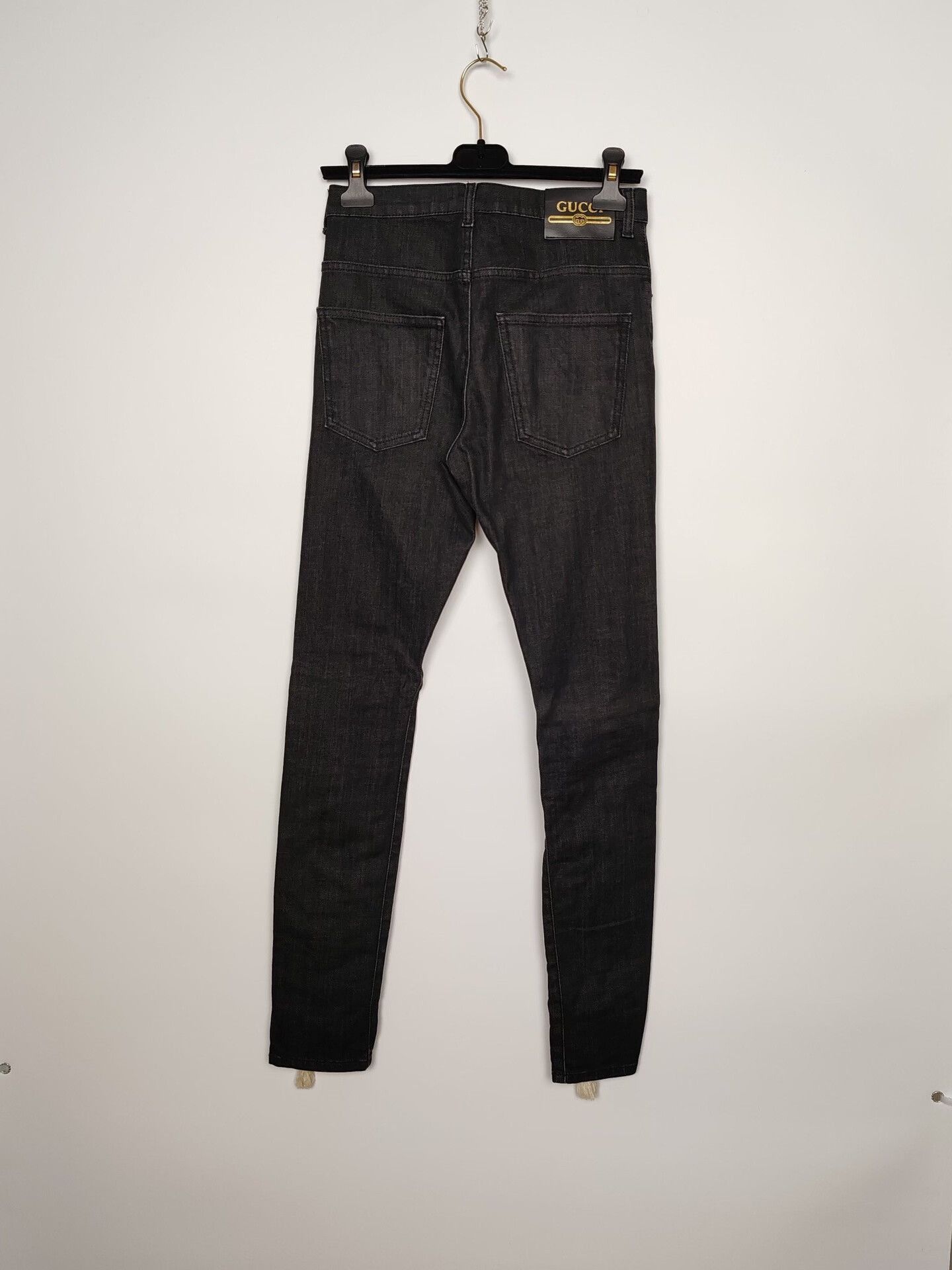 Gucci Black Denim Jeans with Embroidered Text Size 30 Size US 30 / EU 46 - 3 Thumbnail