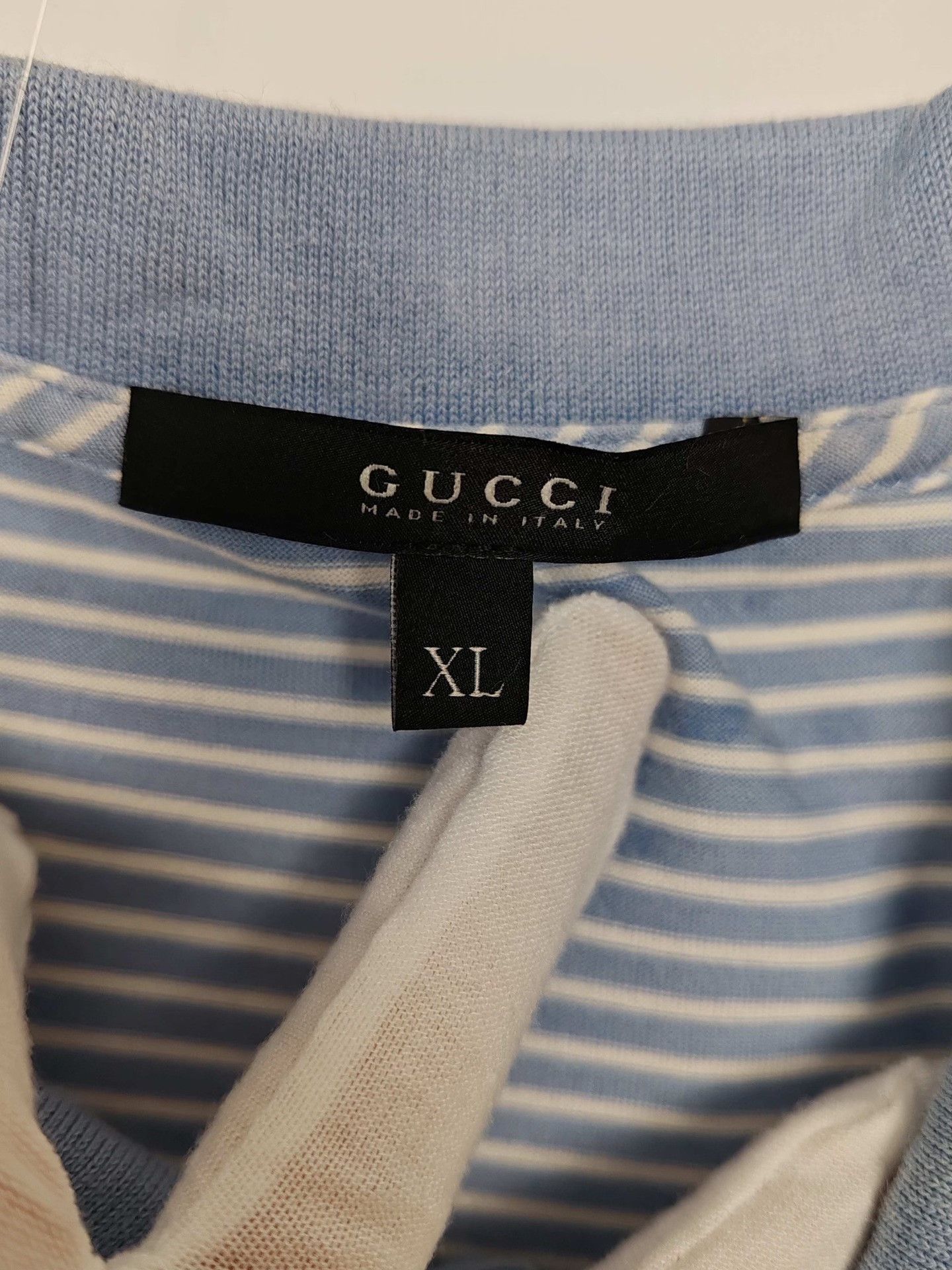 Gucci Blue Striped Short-Sleeve Polo Shirt Size US XL / EU 56 / 4 - 4 Thumbnail