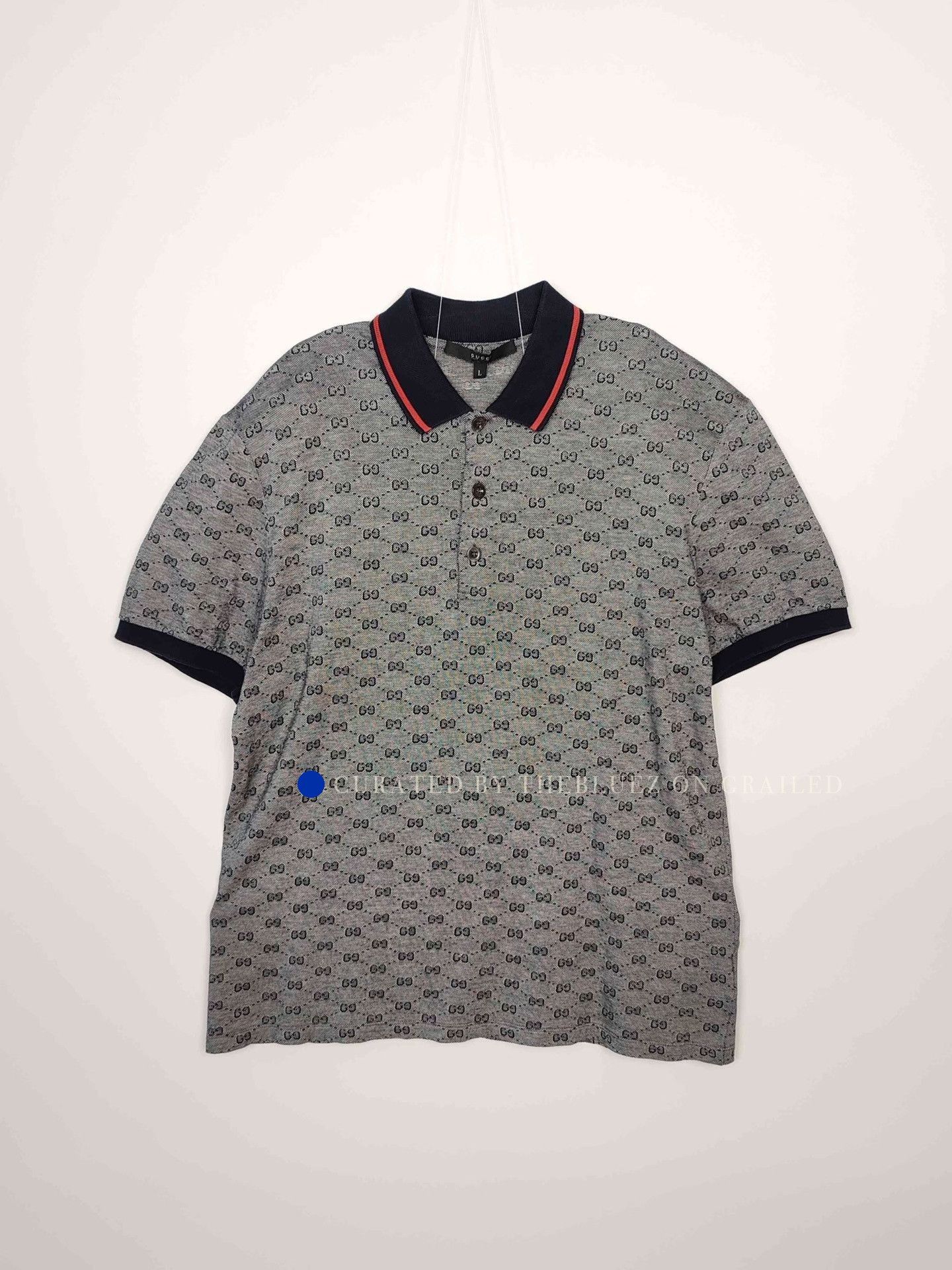 Gucci Gray Patterned Short-Sleeve Polo Shirt Size L Size US L / EU 52-54 / 3 - 2 Thumbnail