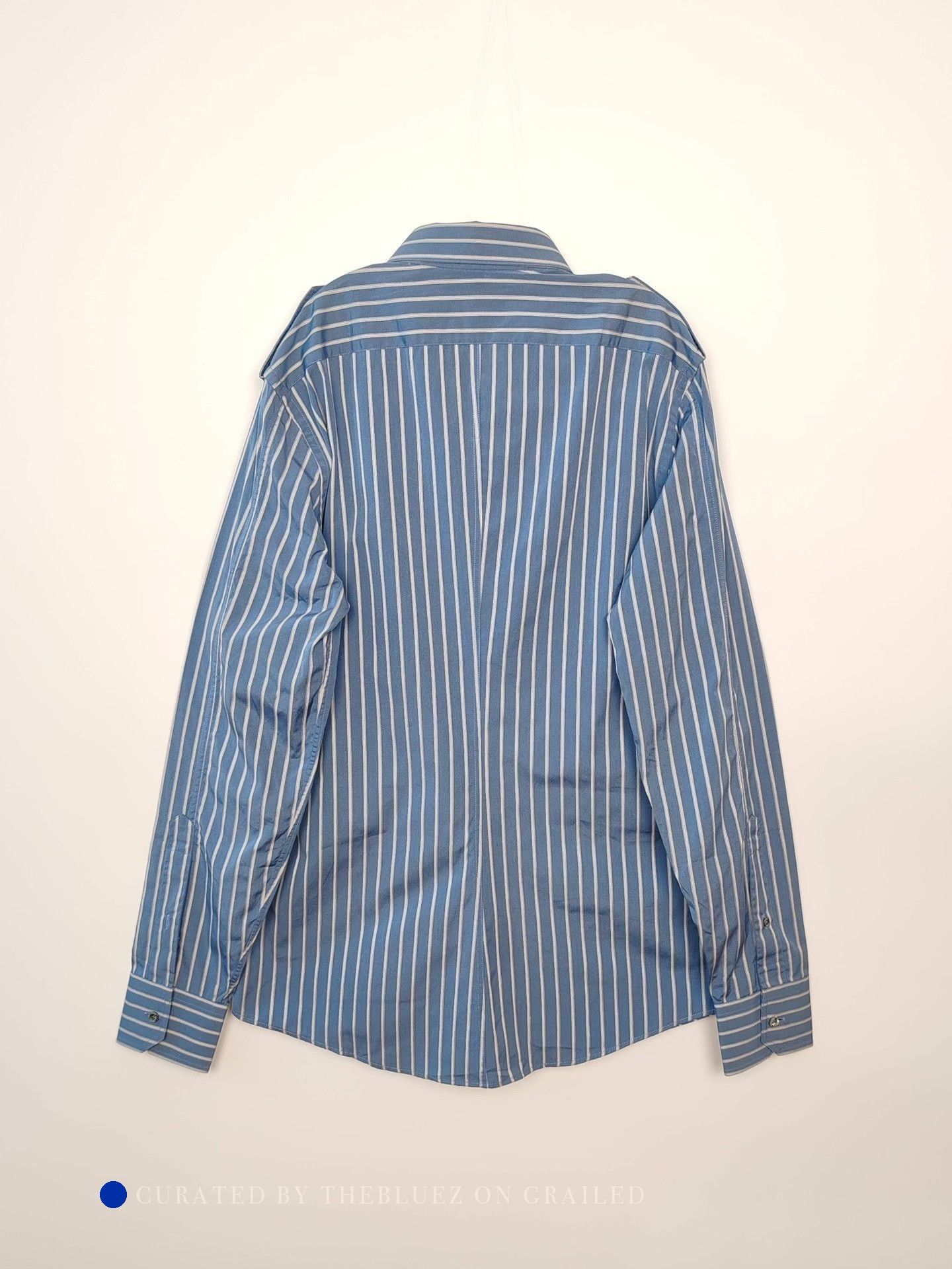 Gucci Blue Striped Long-Sleeve Button-Up Shirt Size US M / EU 48-50 / 2 - 3 Thumbnail