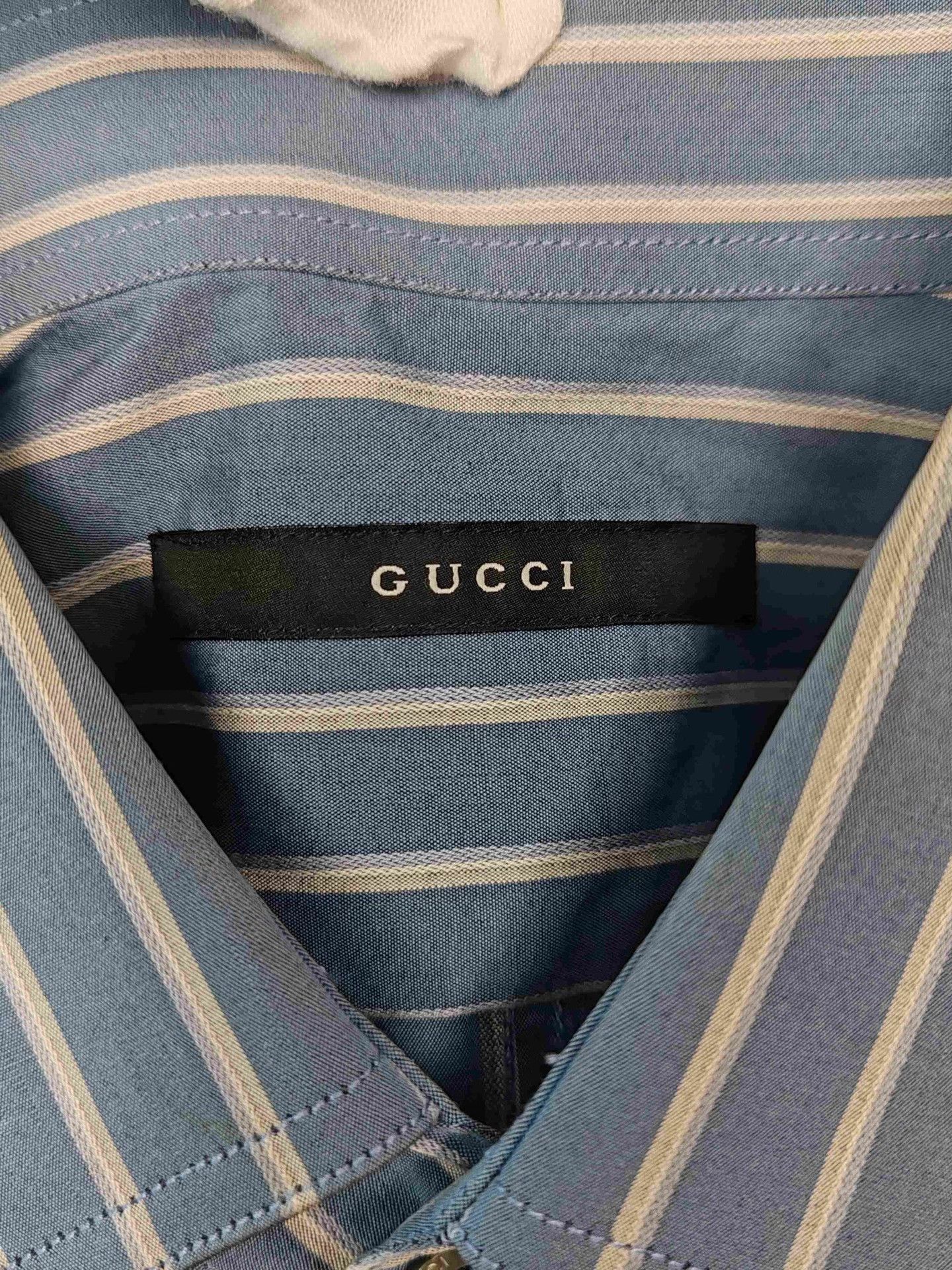 Gucci Blue Striped Long-Sleeve Button-Up Shirt Size US M / EU 48-50 / 2 - 4 Thumbnail