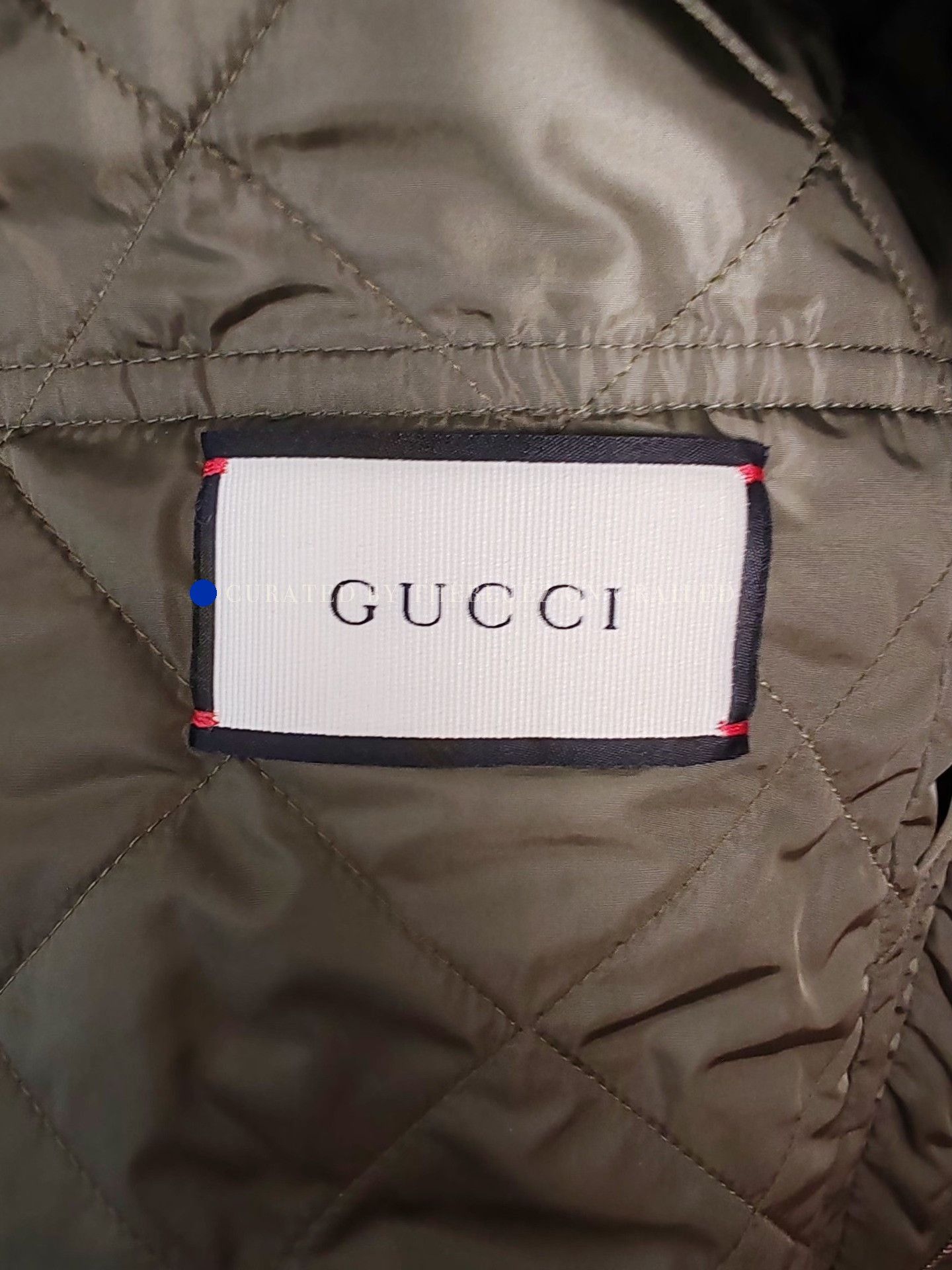 Gucci Green Quilted Jacket with Corduroy Collar and Embroidered Size US S / EU 44-46 / 1 - 5 Thumbnail