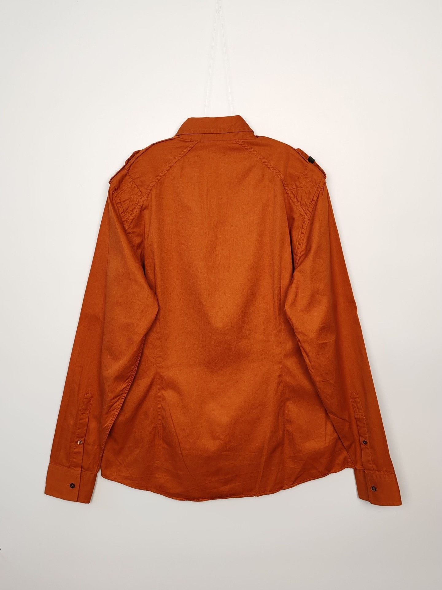Gucci Orange Long Sleeve Button-Up Shirt with Pockets Size US L / EU 52-54 / 3 - 3 Thumbnail