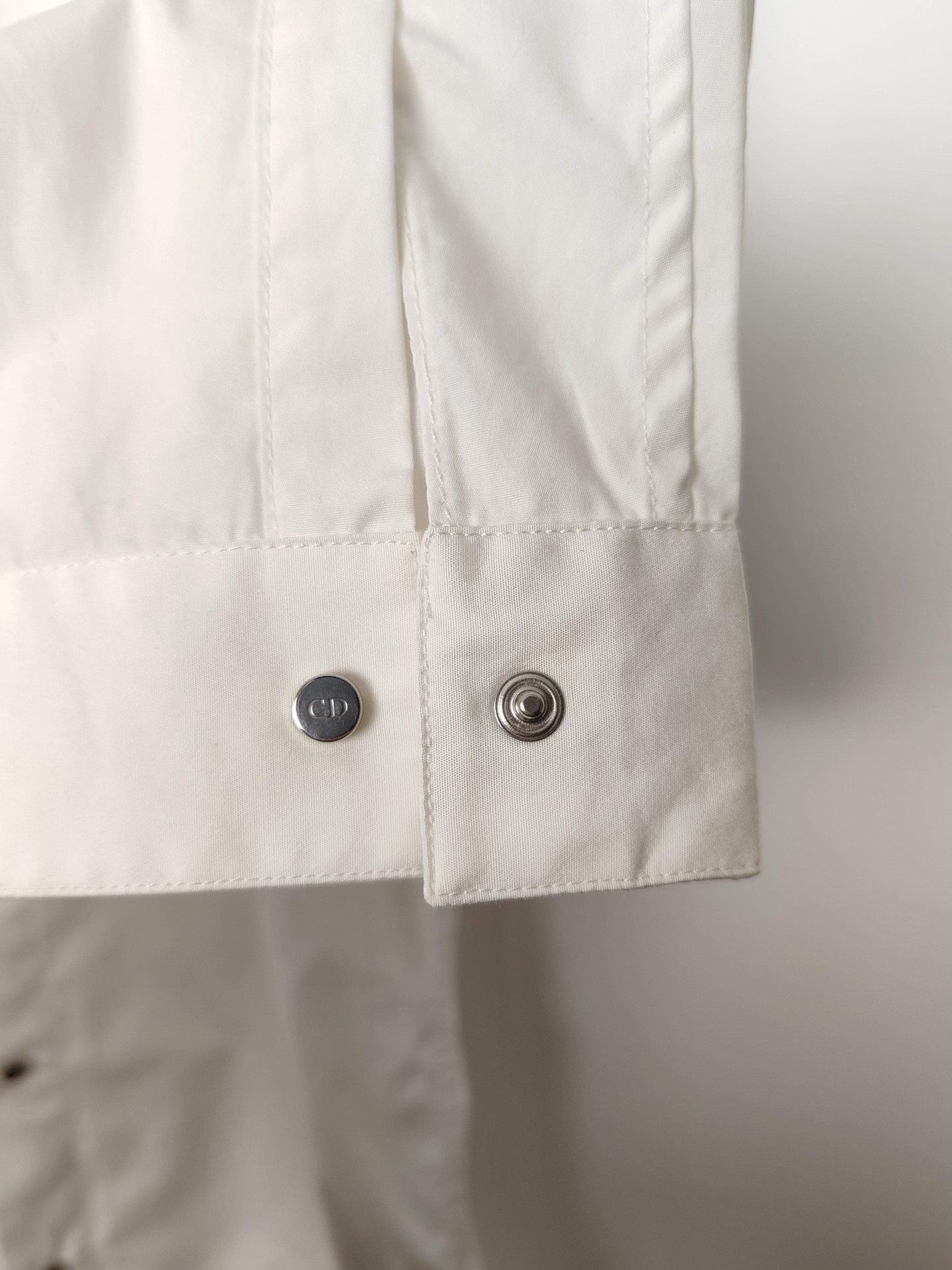 Dior White Long Sleeve Button-Up Shirt Size US M / EU 48-50 / 2 - 6 Thumbnail
