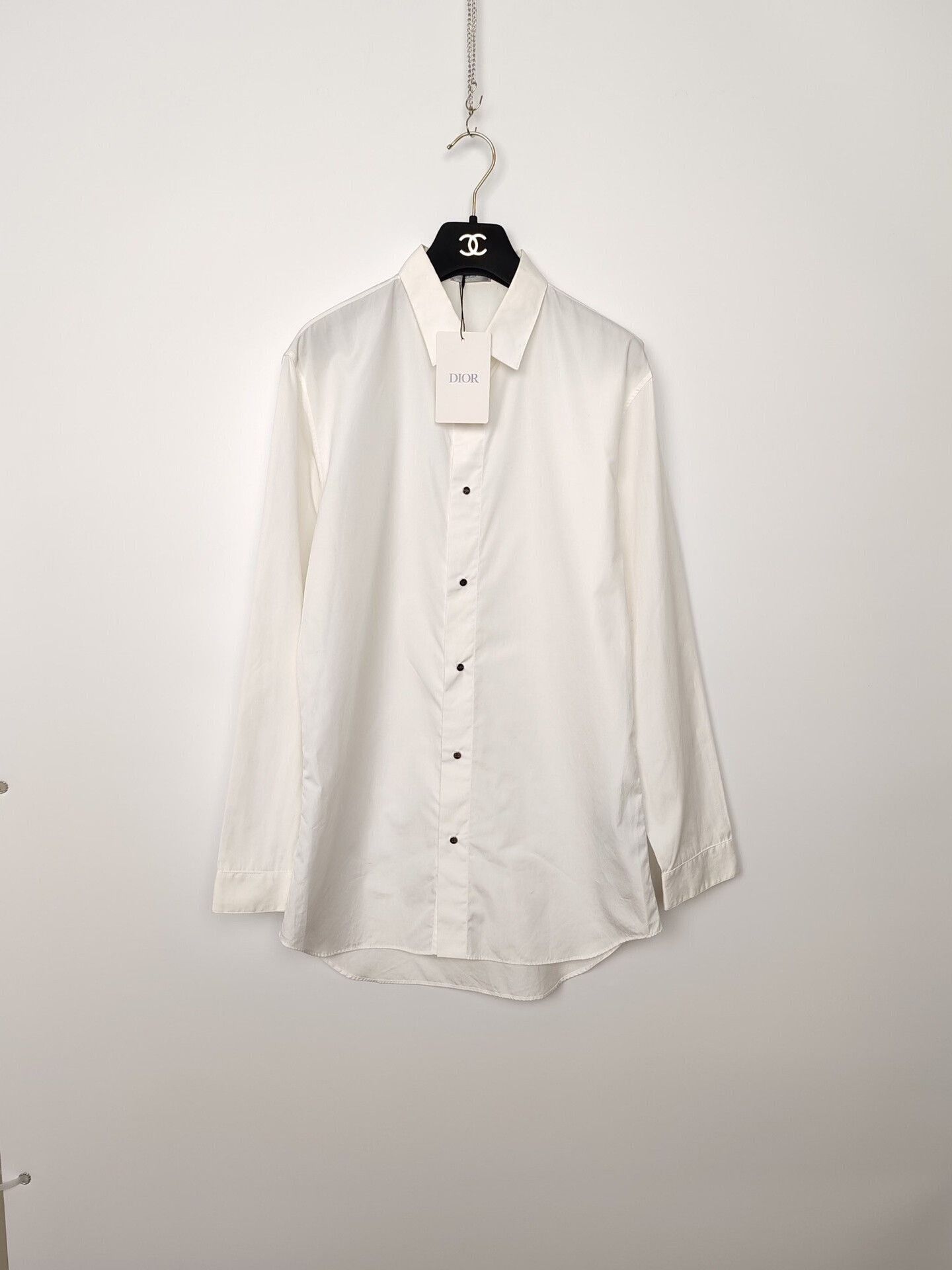 Dior White Long Sleeve Button-Up Shirt Size US M / EU 48-50 / 2 - 2 Thumbnail
