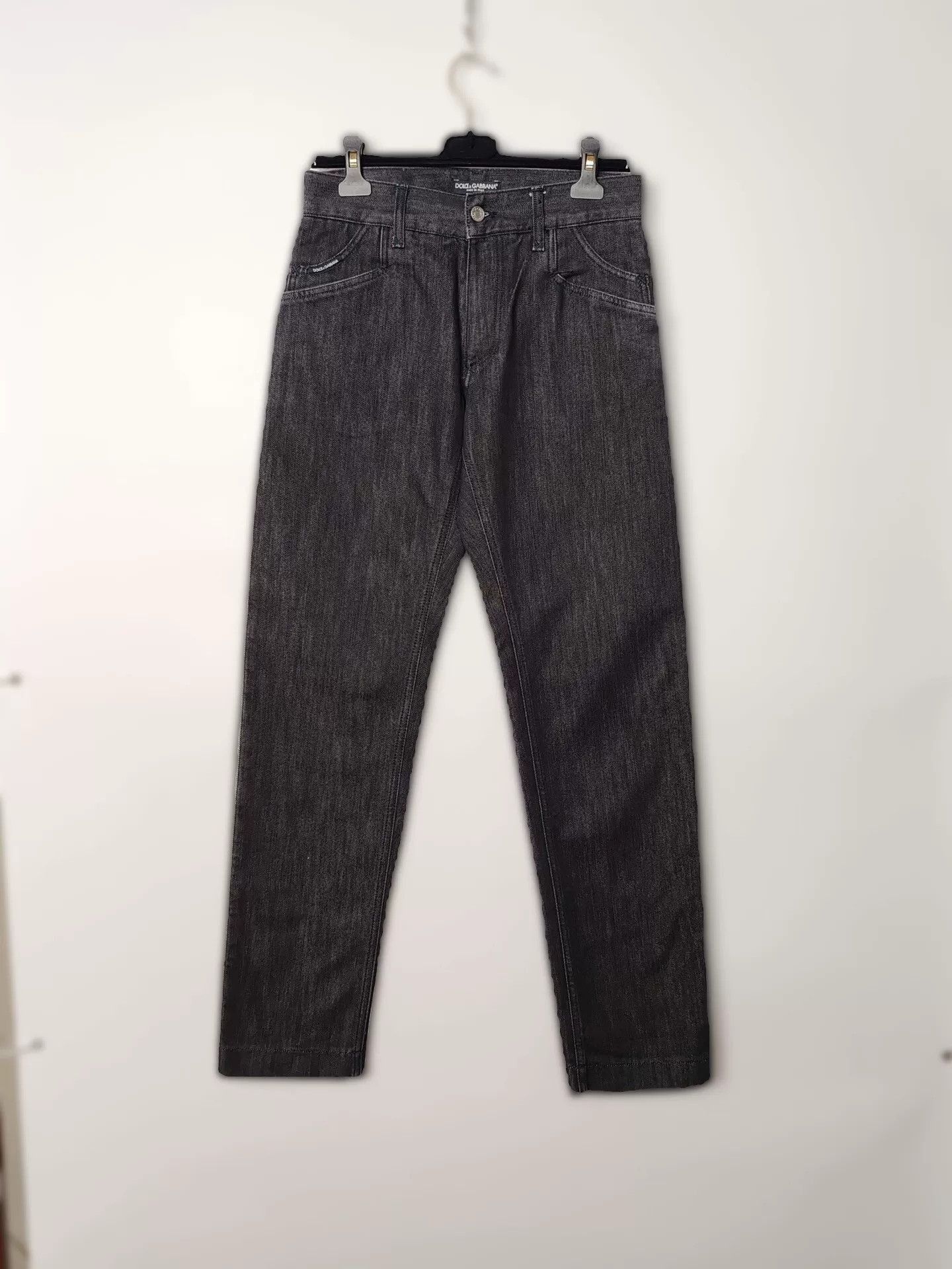 Dolce & Gabbana Black Denim Straight-Leg Pants Size 28 Size US 28 / EU 44 - 2 Thumbnail