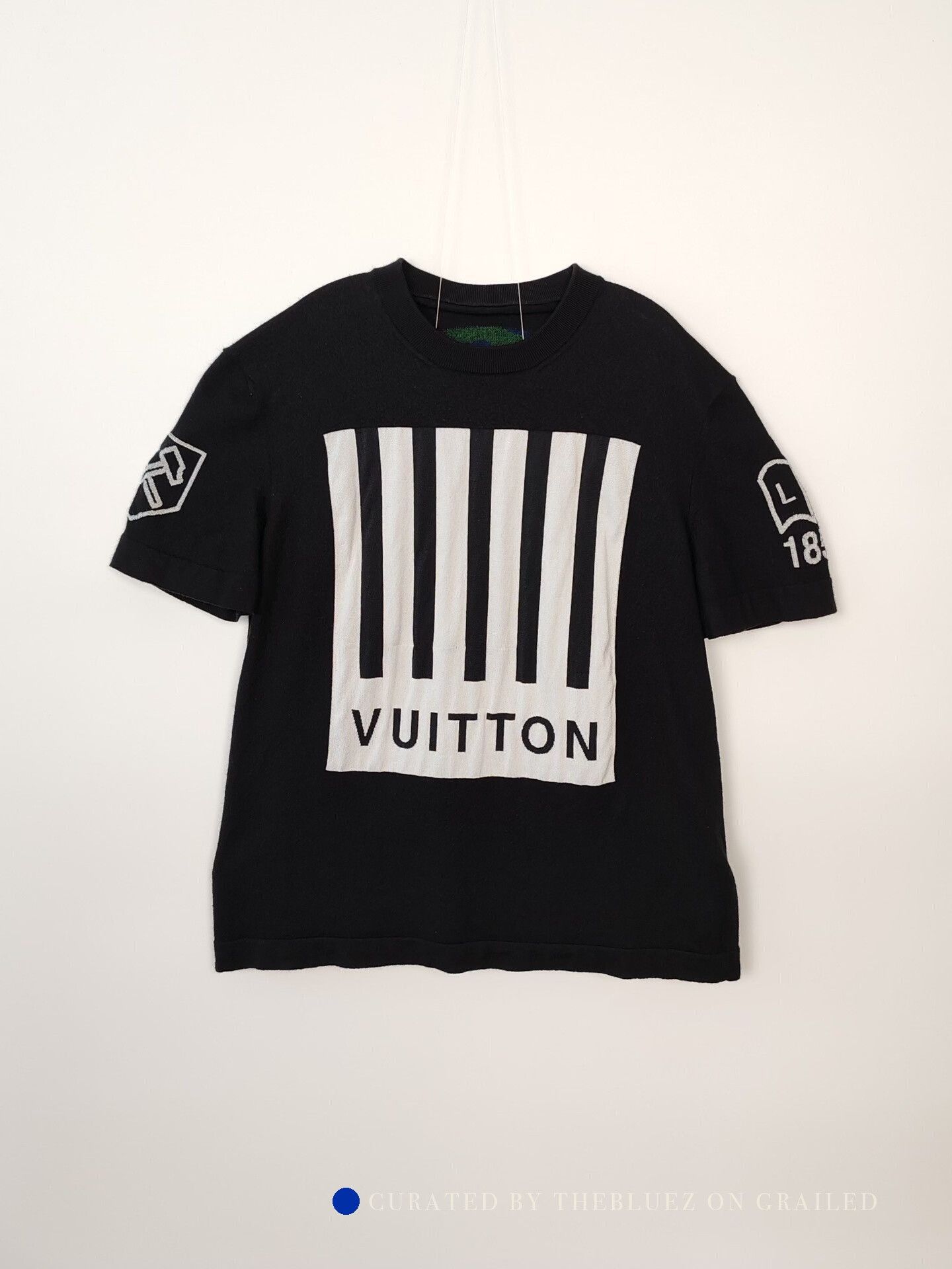 Louis Vuitton Black & White Striped Graphic Short Sleeve Shirt Size US L / EU 52-54 / 3 - 2 Thumbnail