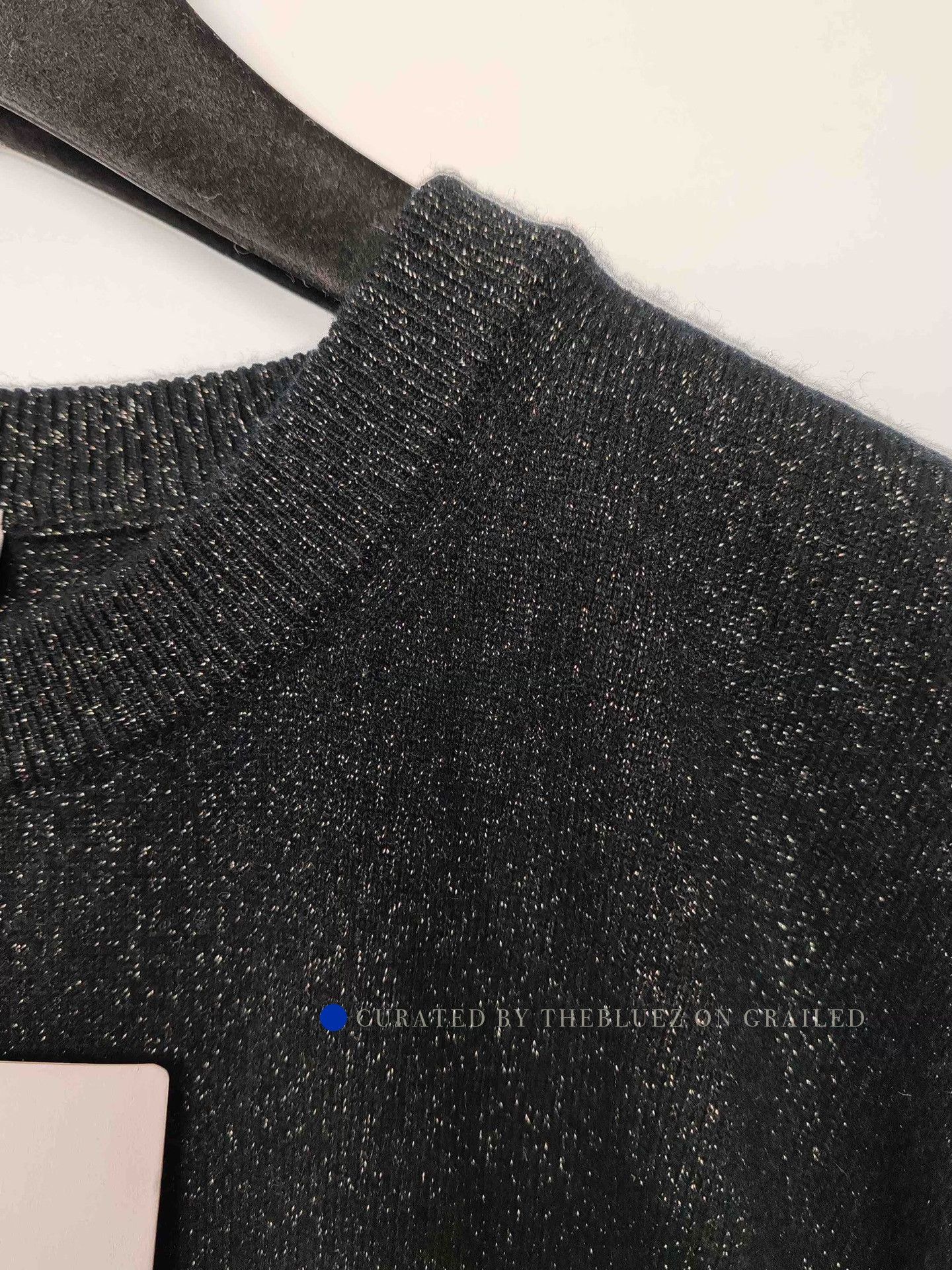 Dior Black Long Sleeve Glitter Knit Sweater Size US L / EU 52-54 / 3 - 5 Thumbnail