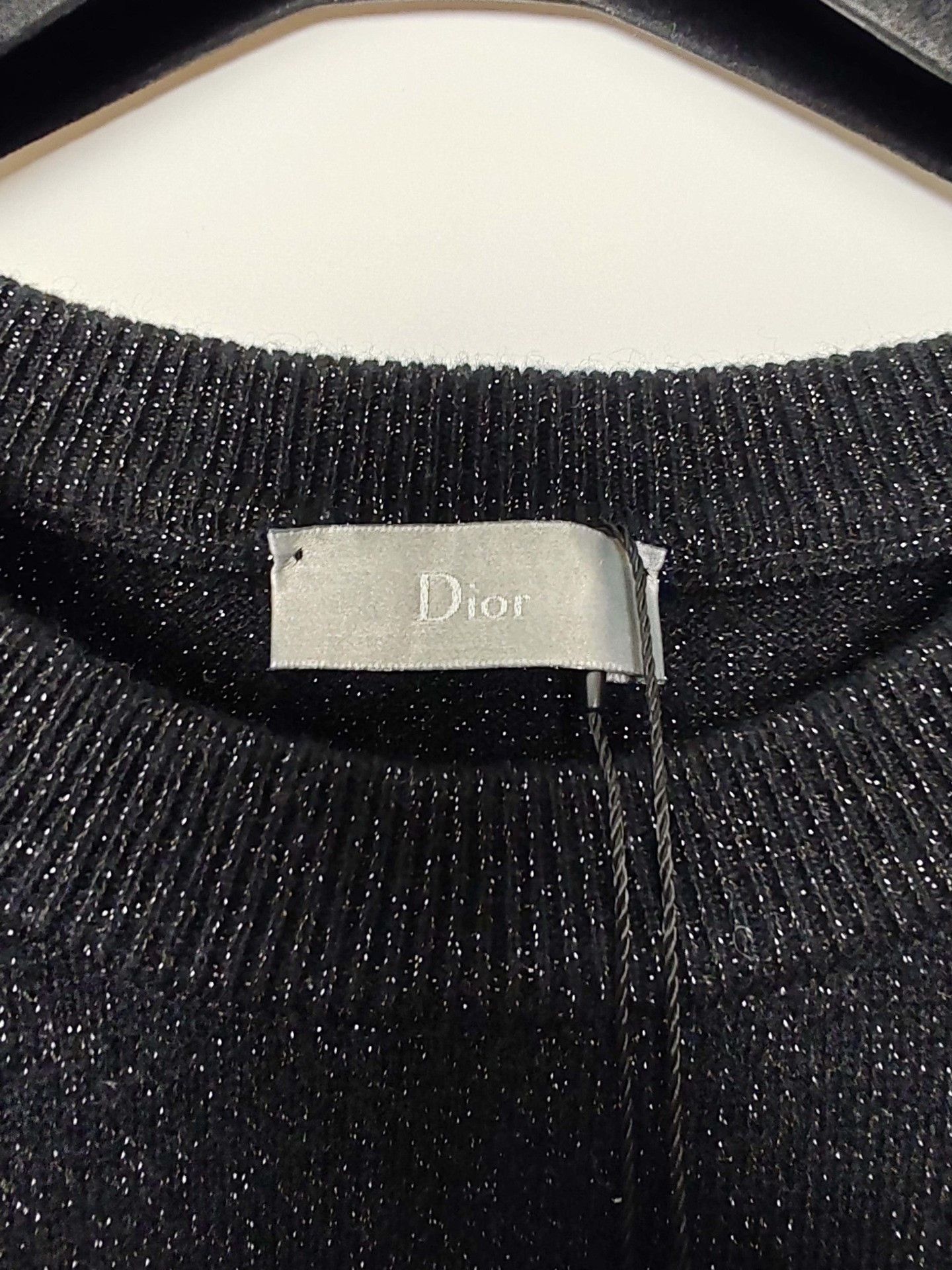 Dior Black Long Sleeve Glitter Knit Sweater Size US L / EU 52-54 / 3 - 4 Thumbnail