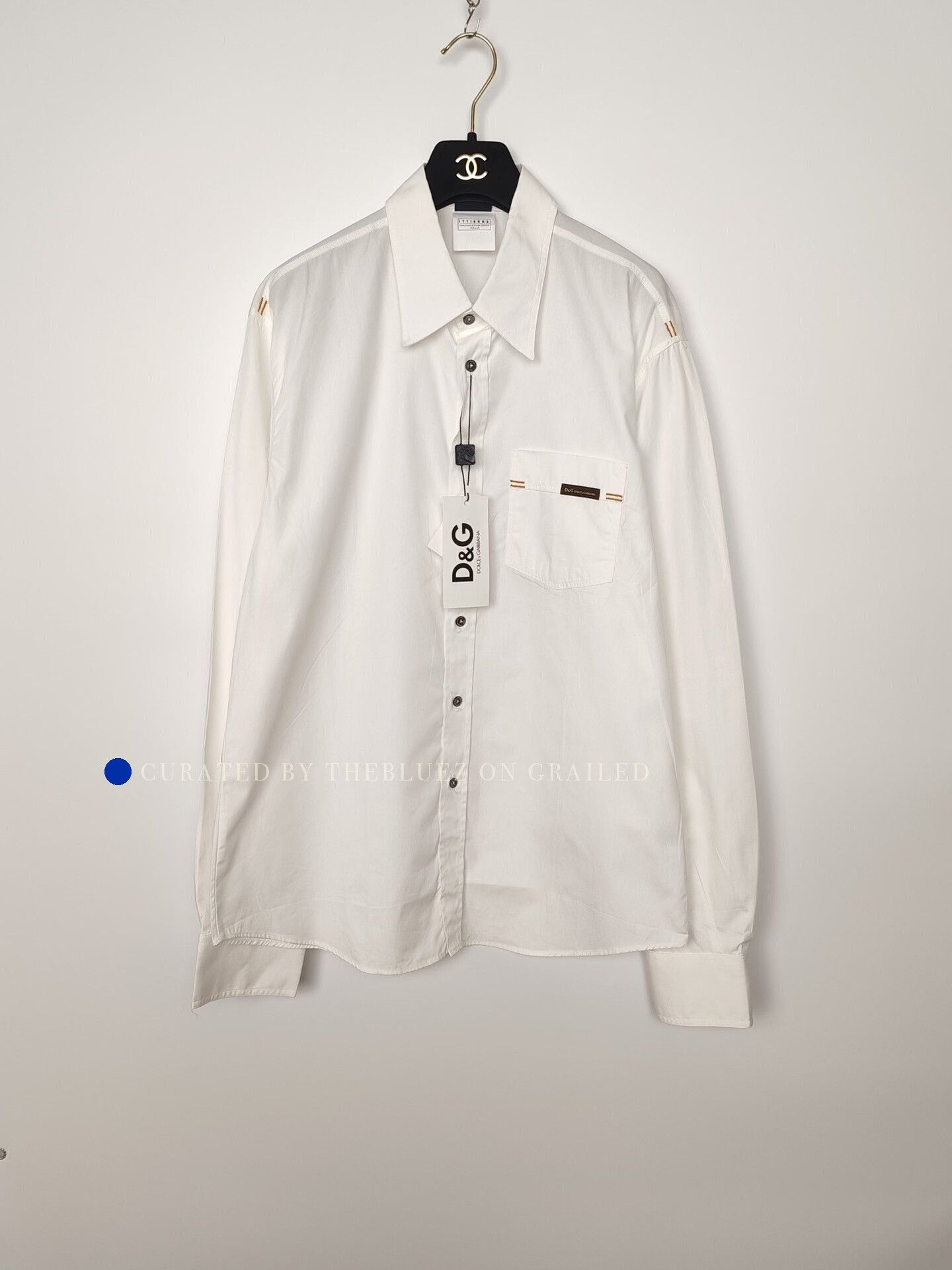 Dolce & Gabbana White Long-Sleeve Button-Up Shirt Size US XL / EU 56 / 4 - 2 Thumbnail