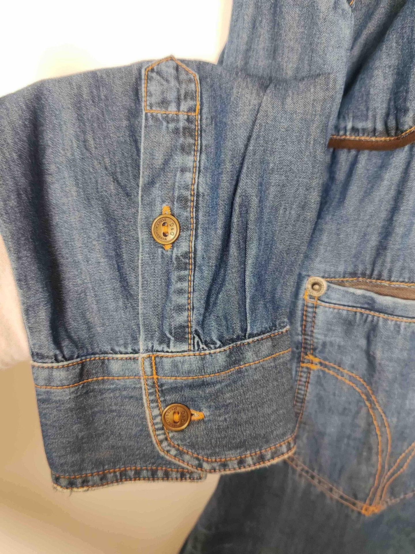 Dolce & Gabbana Blue Denim Long Sleeve Button-Up Shirt Size US M / EU 48-50 / 2 - 8 Thumbnail