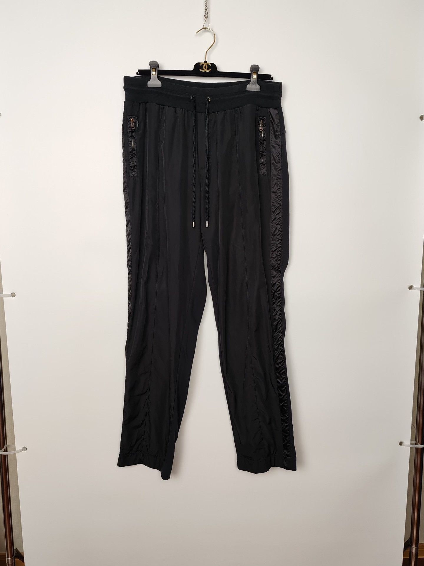 Dolce & Gabbana Black Casual Drawstring Pants with Side Panels Size US 34 / EU 50 - 2 Thumbnail