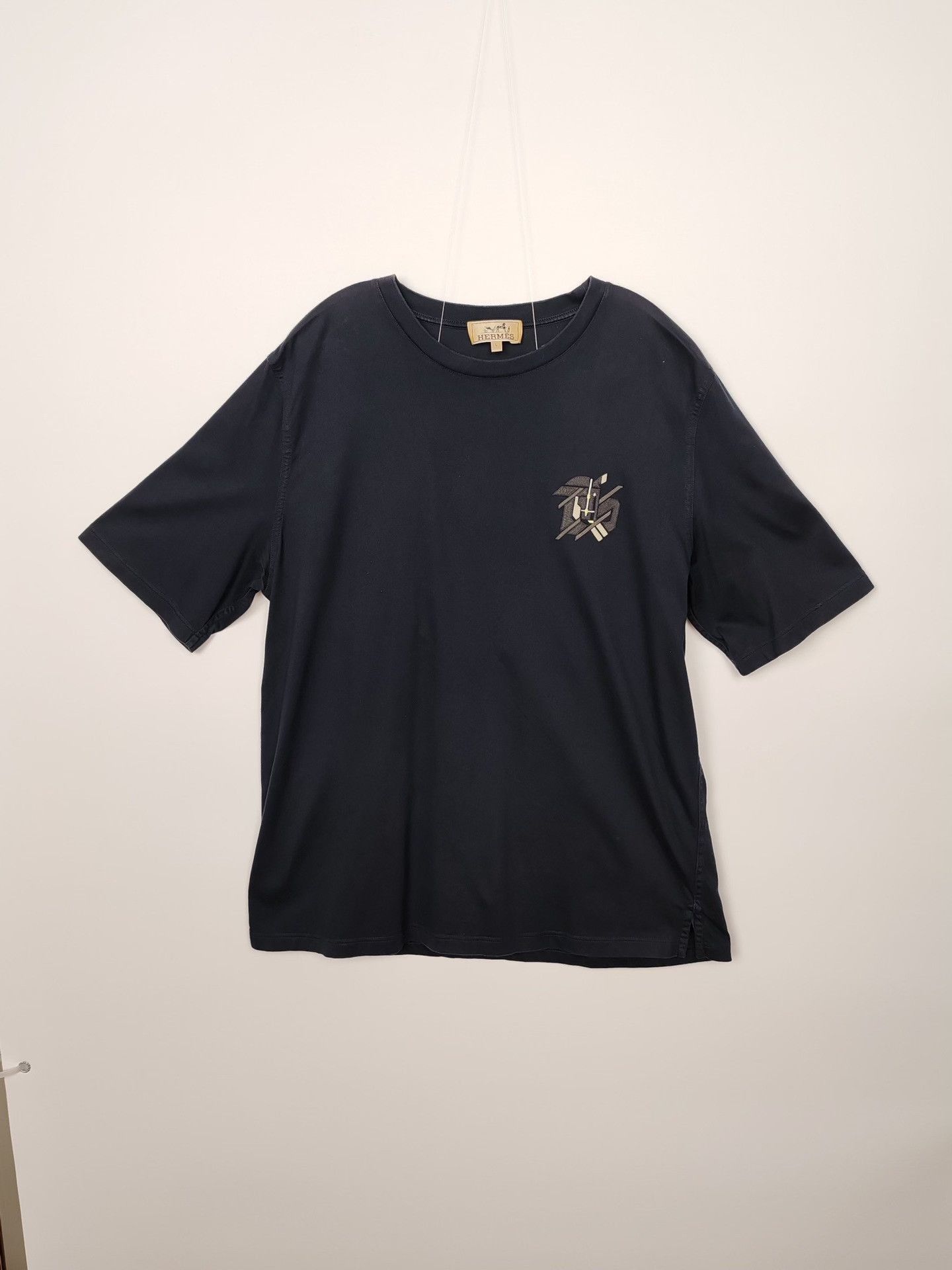 Hermes Black Short-Sleeve Shirt with Embroidered Design Size US L / EU 52-54 / 3 - 2 Thumbnail