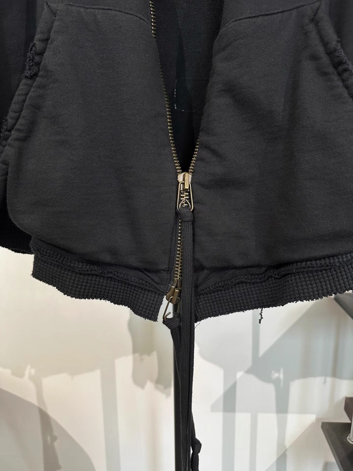 Greg Lauren Black Hooded Light Jacket with Zip Closure Size US M / EU 48-50 / 2 - 7 Thumbnail