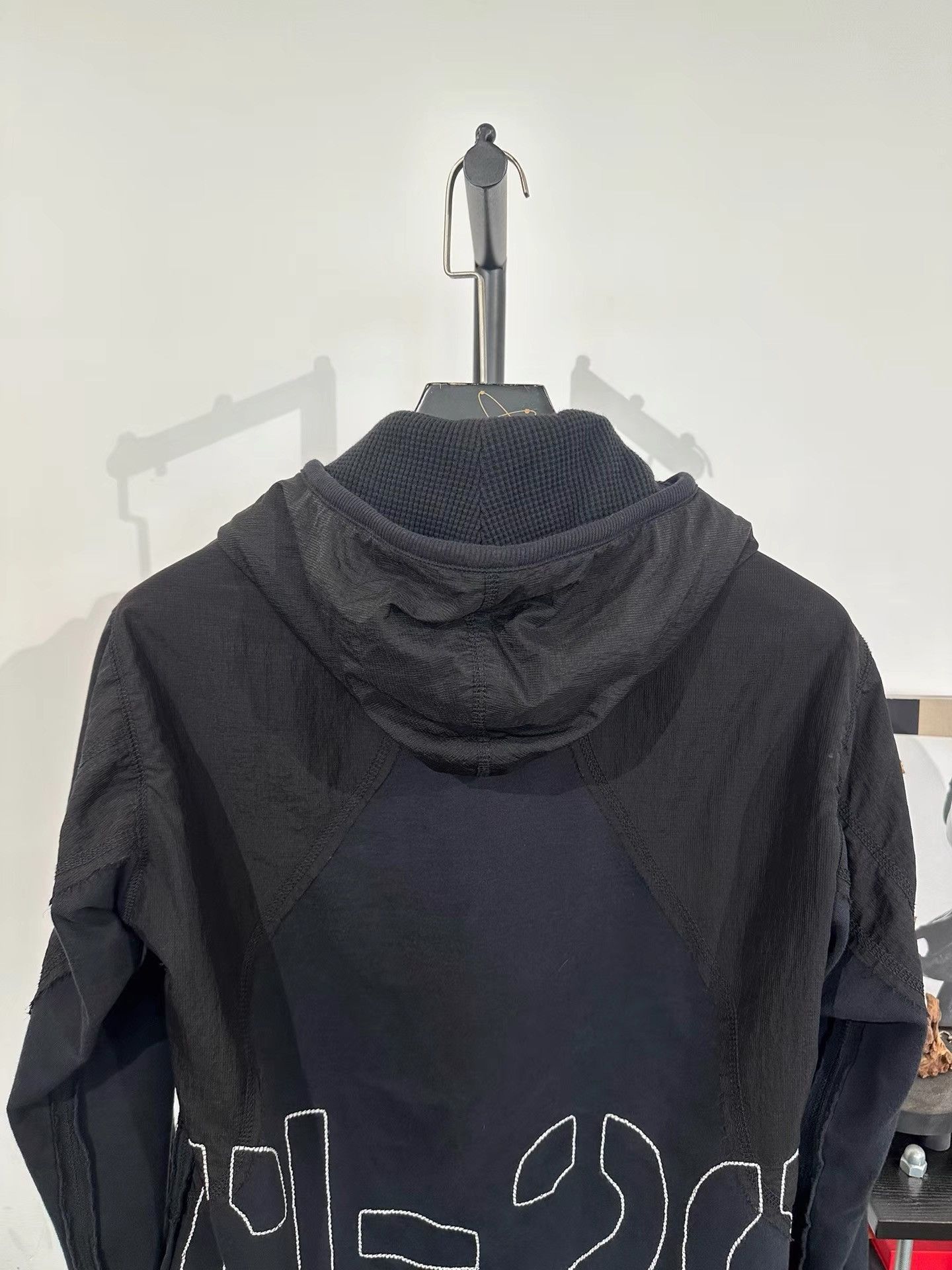 Greg Lauren Black Hooded Light Jacket with Zip Closure Size US M / EU 48-50 / 2 - 6 Thumbnail
