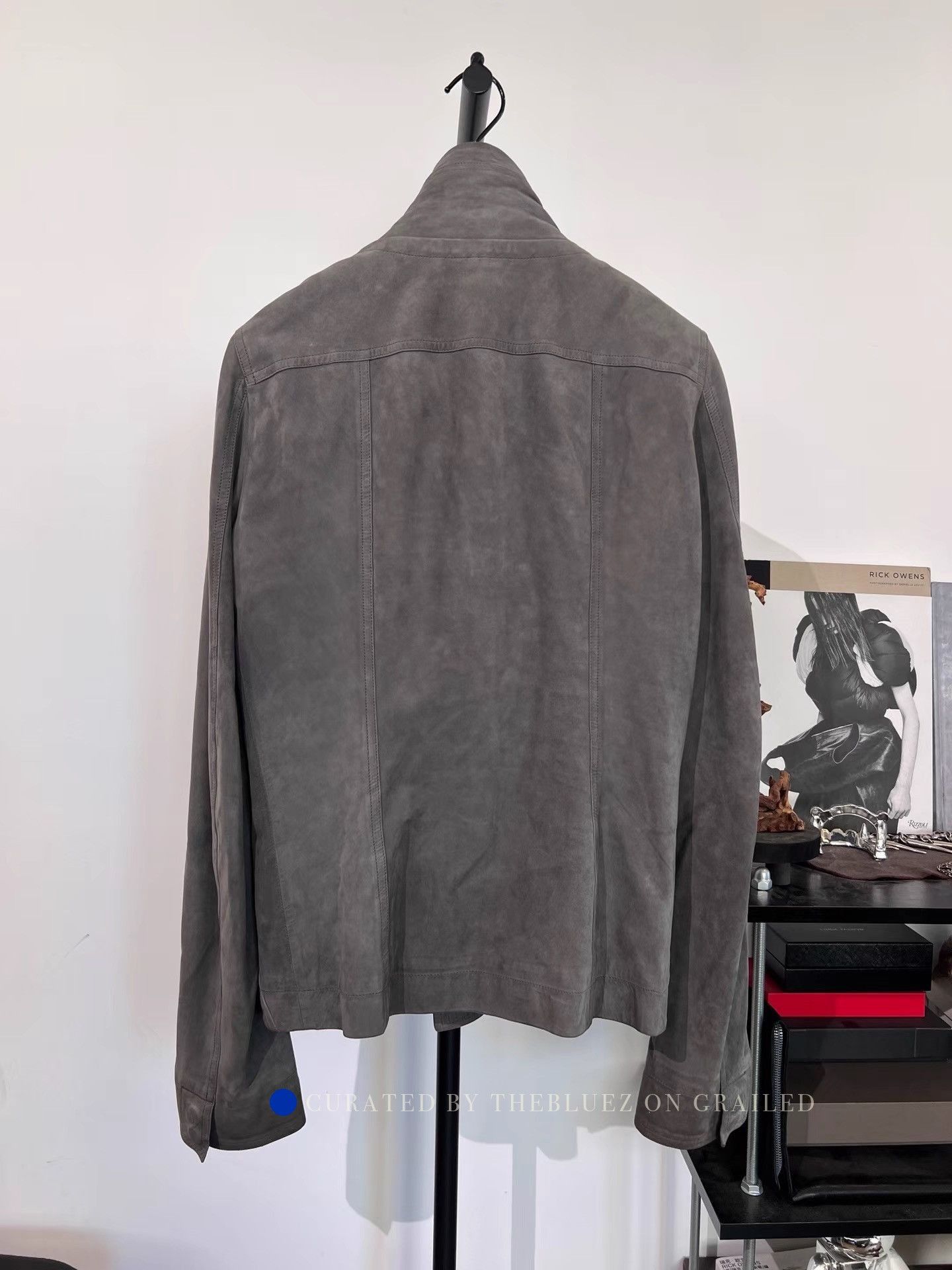 Rick Owens Gray High-Collar Leather Jacket Size M Size US M / EU 48-50 / 2 - 3 Thumbnail